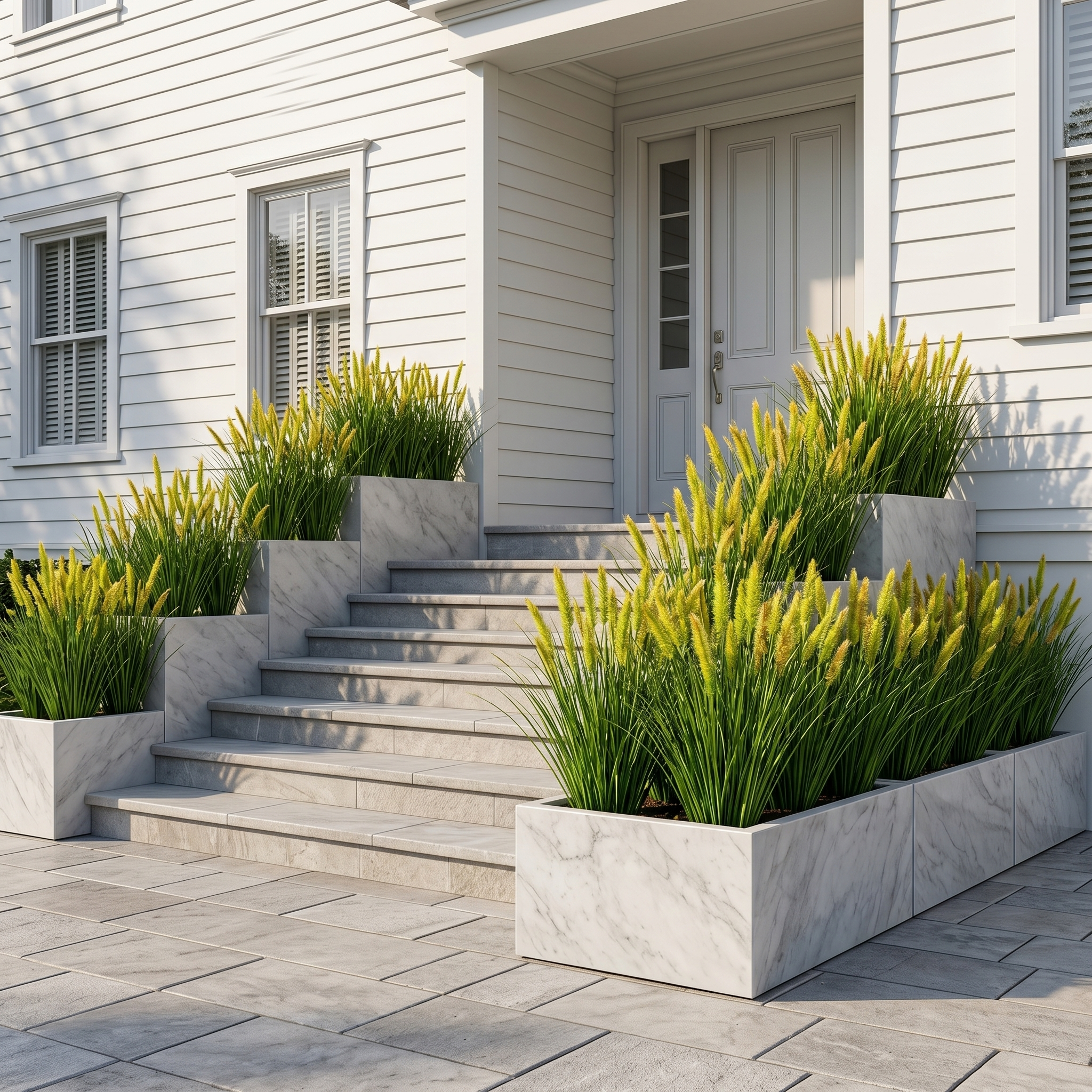 90cm Artificial Foxtail Grass in Planter – Realistic PVC Faux Outdoor Accent Plant