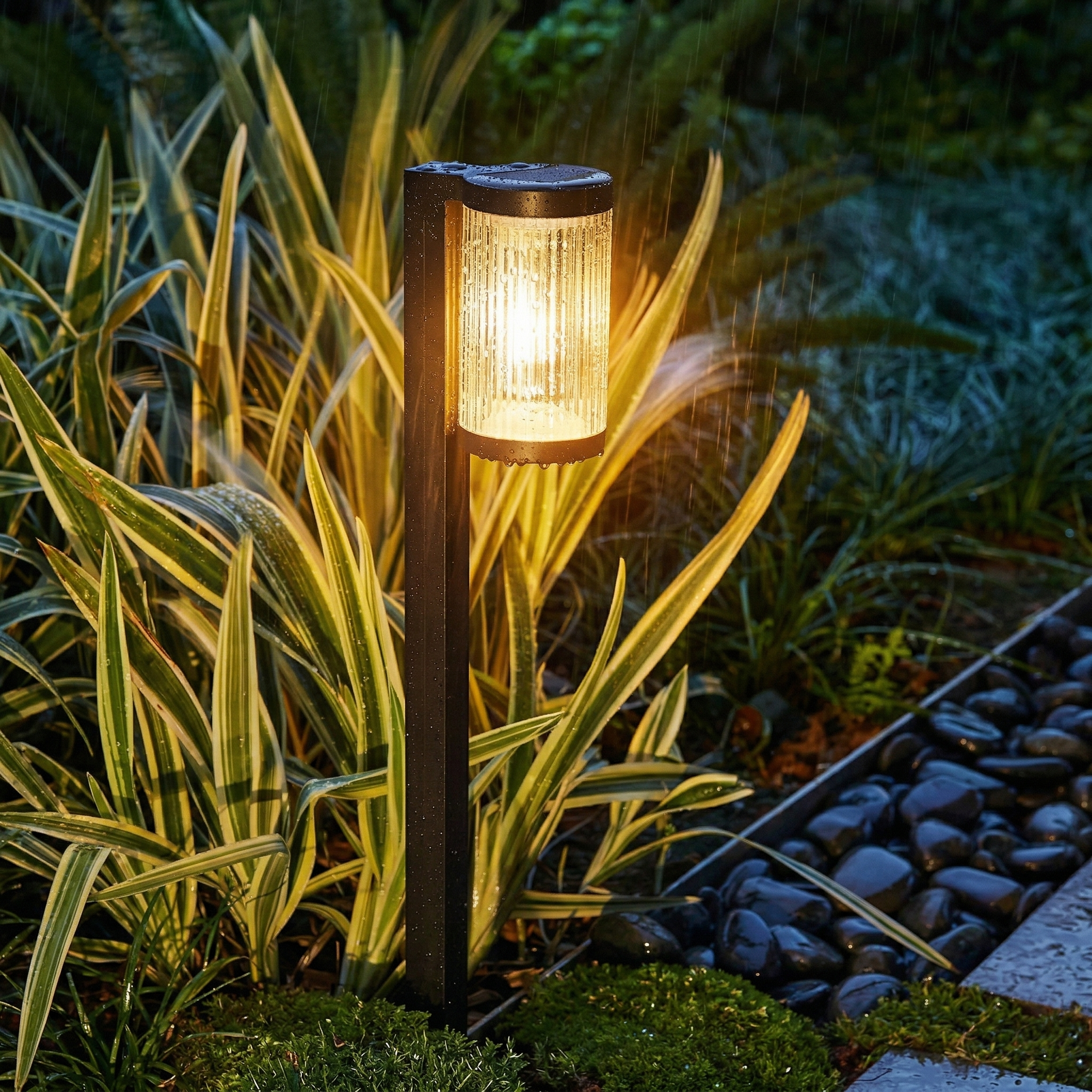 Modern Solar Pathway Lights – CE Certified Waterproof Outdoor Garden Lights with Warm White Glow