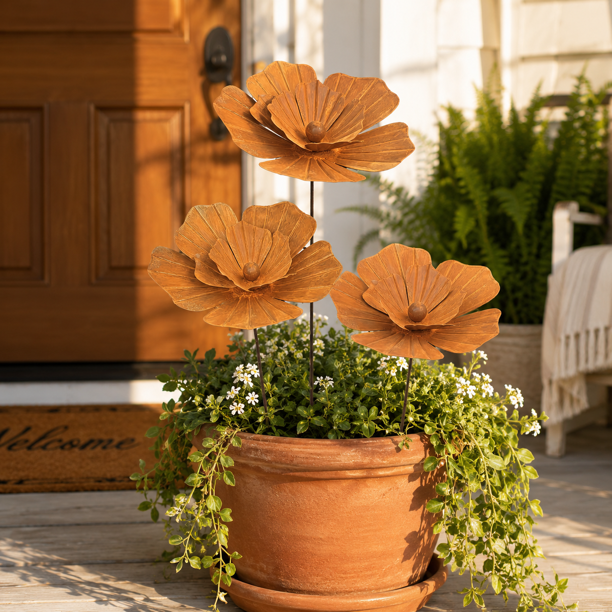 Rustic Metal Flower Garden Stake