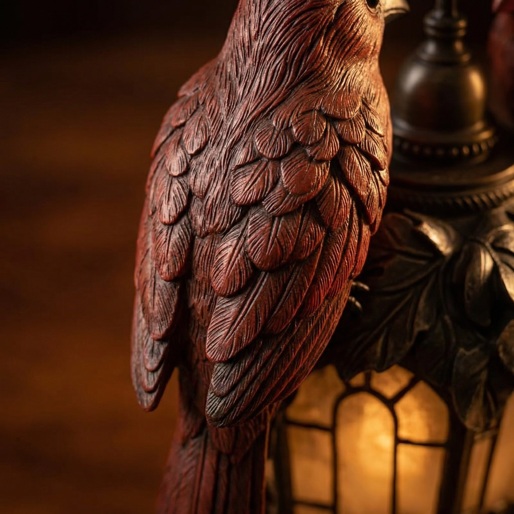 Cardinal Pair Vintage Lantern Table Lamp