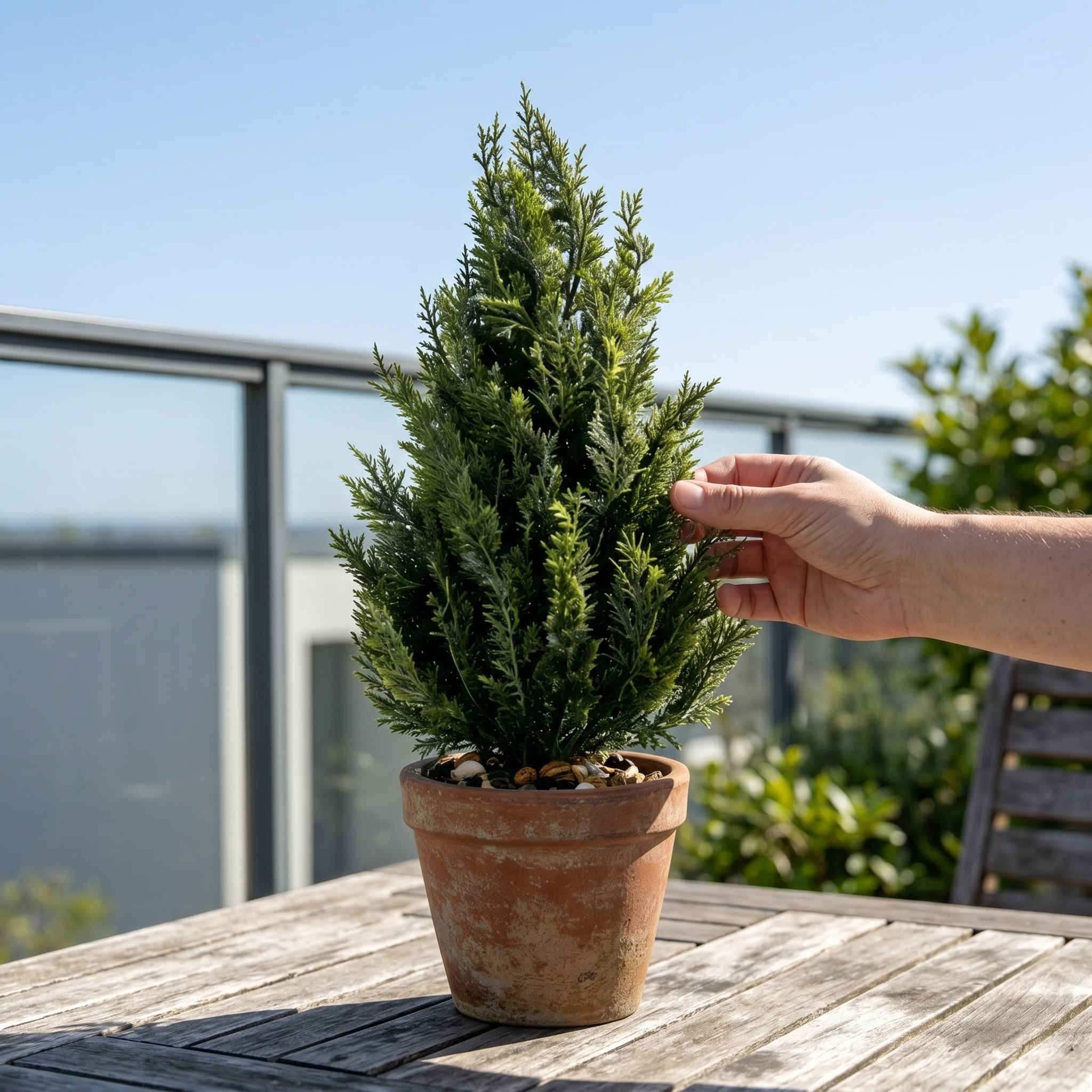 45cm Faux Cedar Topiary Plant for Home Decor