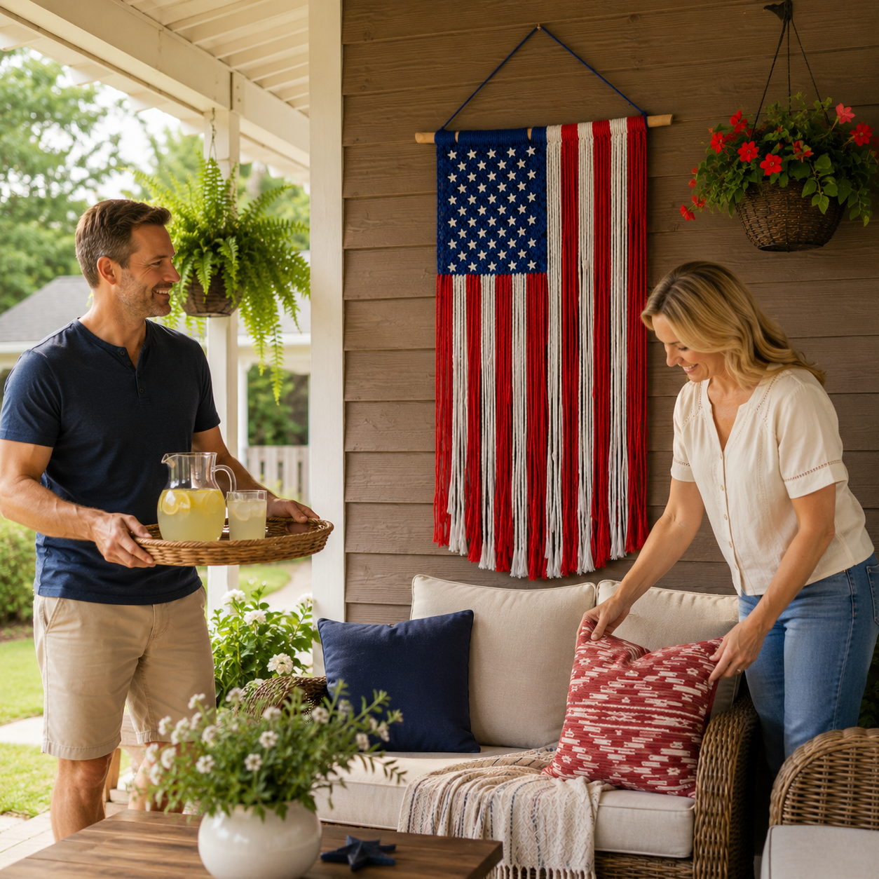 Patriotic American Flag Wall Hanging Decor