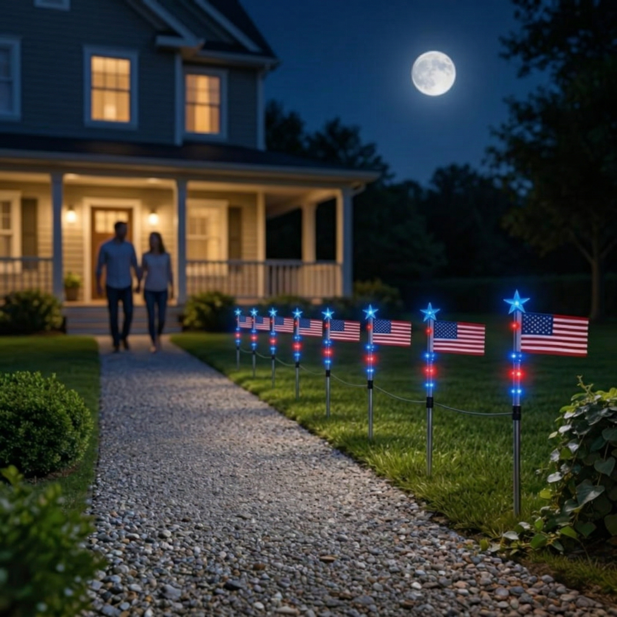 Light Up Your Yard with Patriotic Pride