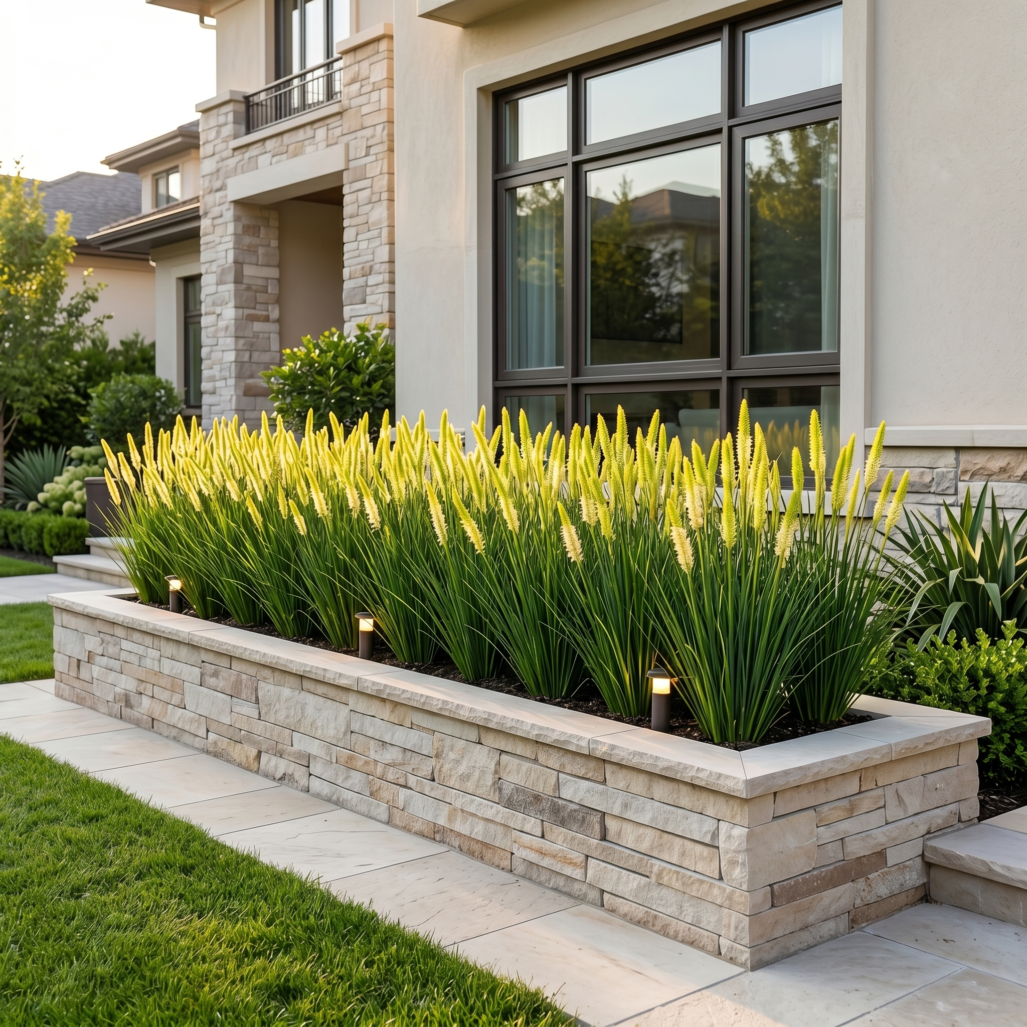 90cm Artificial Foxtail Grass in Planter – Realistic PVC Faux Outdoor Accent Plant