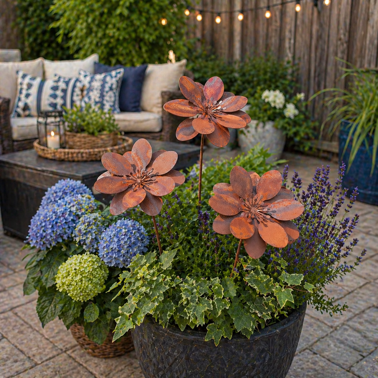 Rustic Metal Flower Garden Stake