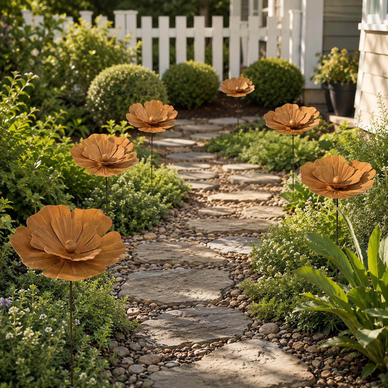 Rustic Metal Flower Garden Stake