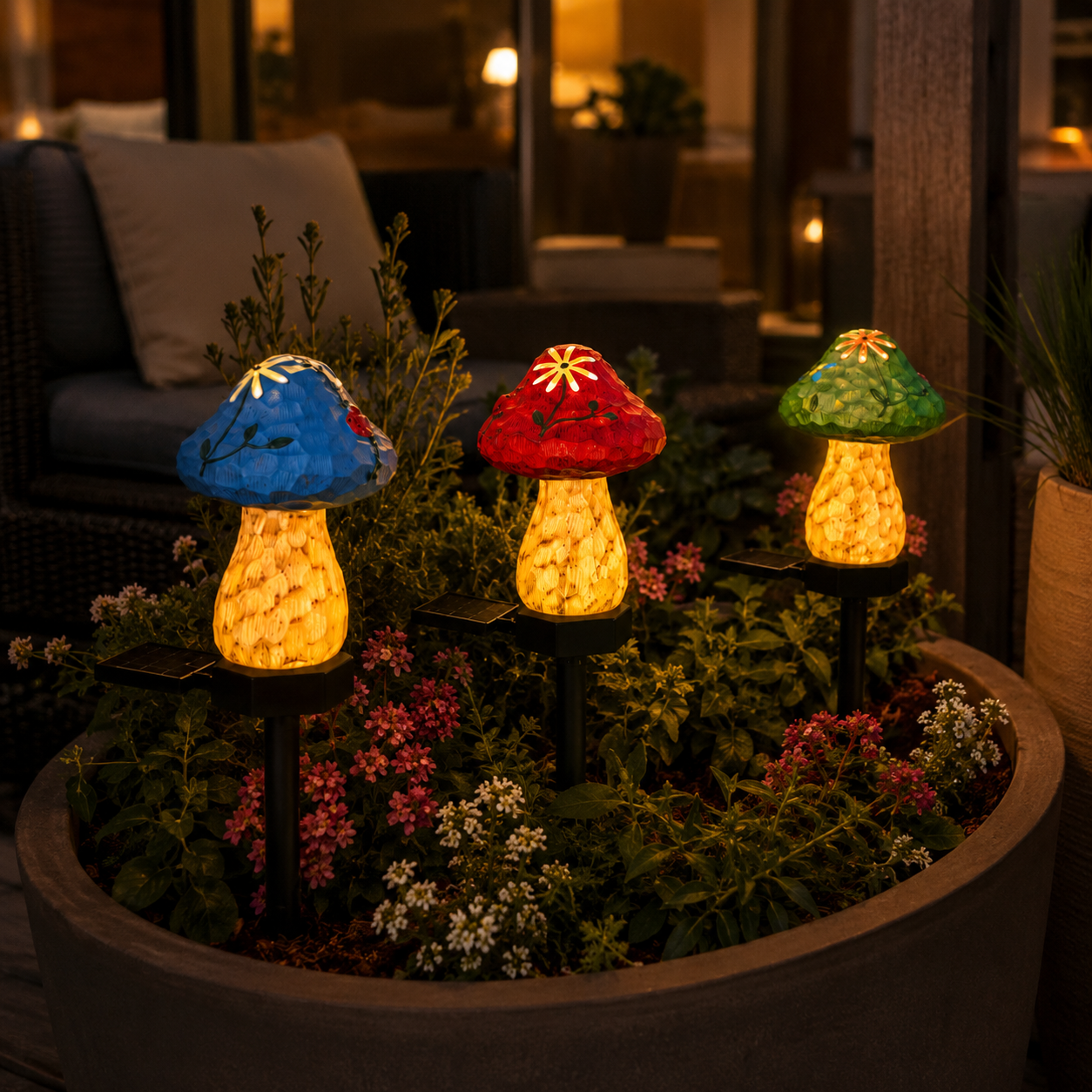 Solar Mushroom Garden Stake Lights