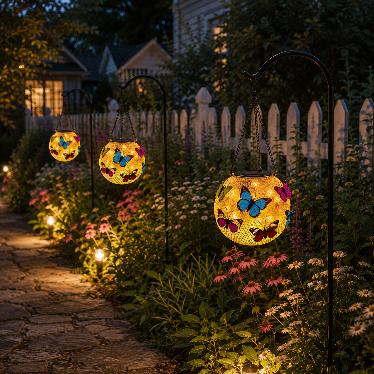 Solar Hanging Butterfly Lantern for Garden, Patio & Porch Decor