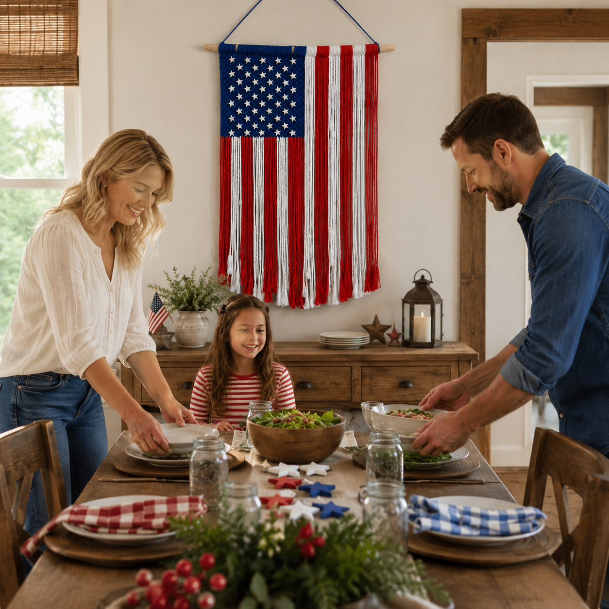 Patriotic American Flag Wall Hanging Decor