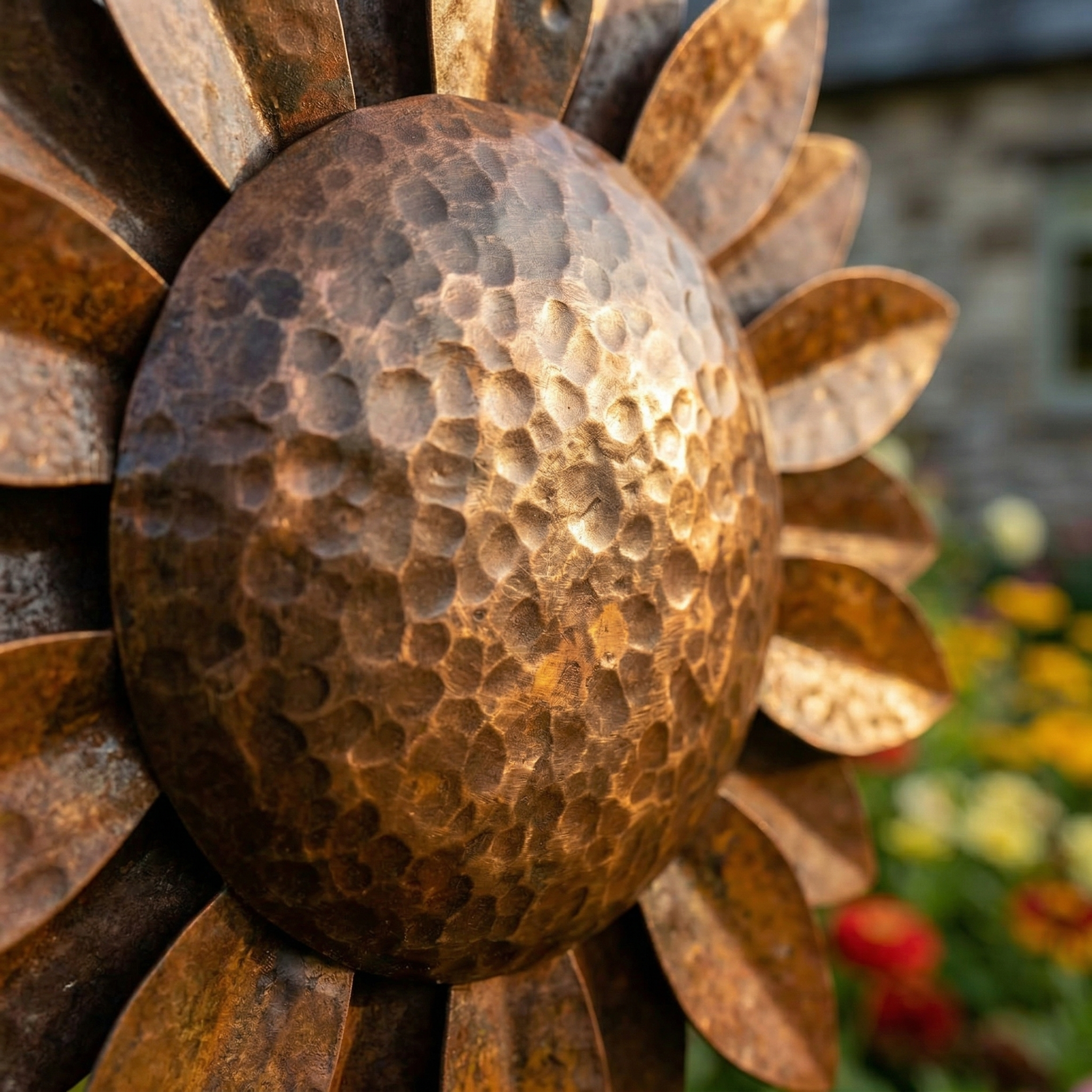 Rustic Metal Sunflower Garden Stake