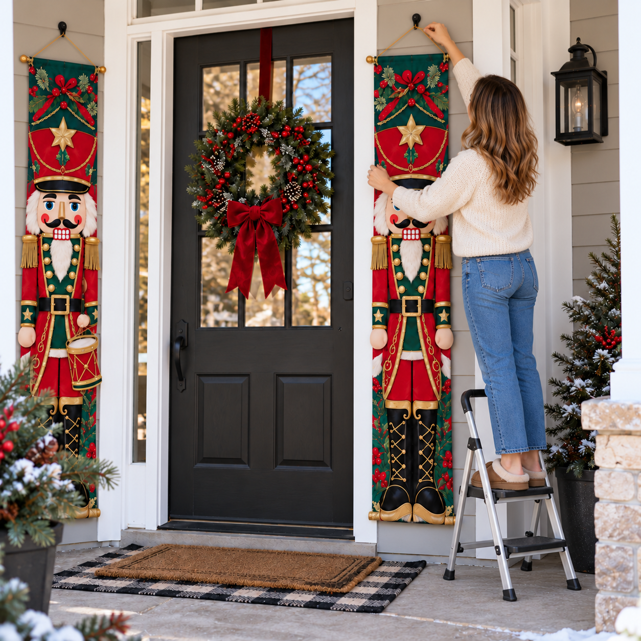 Vintage Nutcracker Christmas doorway decor