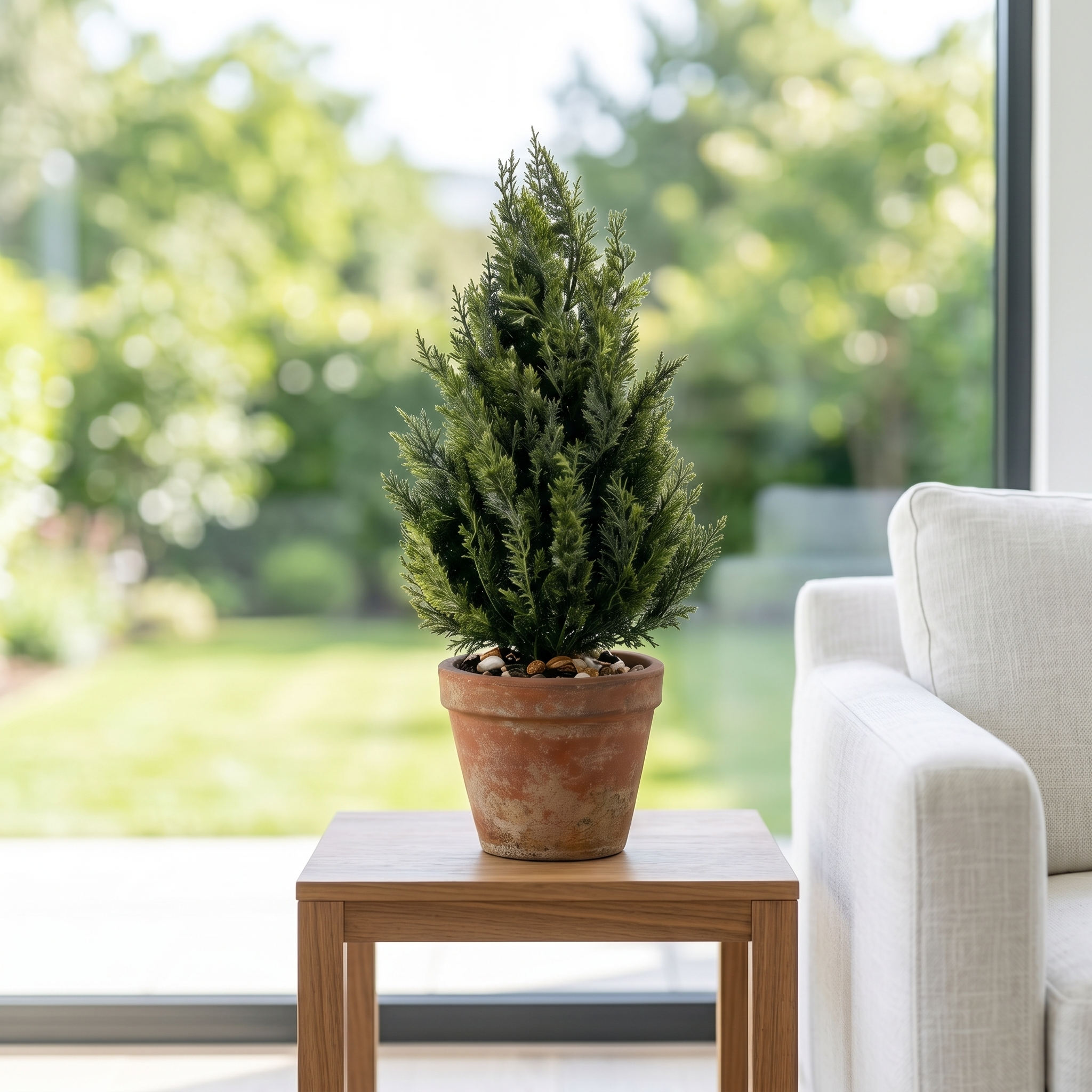 45cm Faux Cedar Topiary Plant for Home Decor