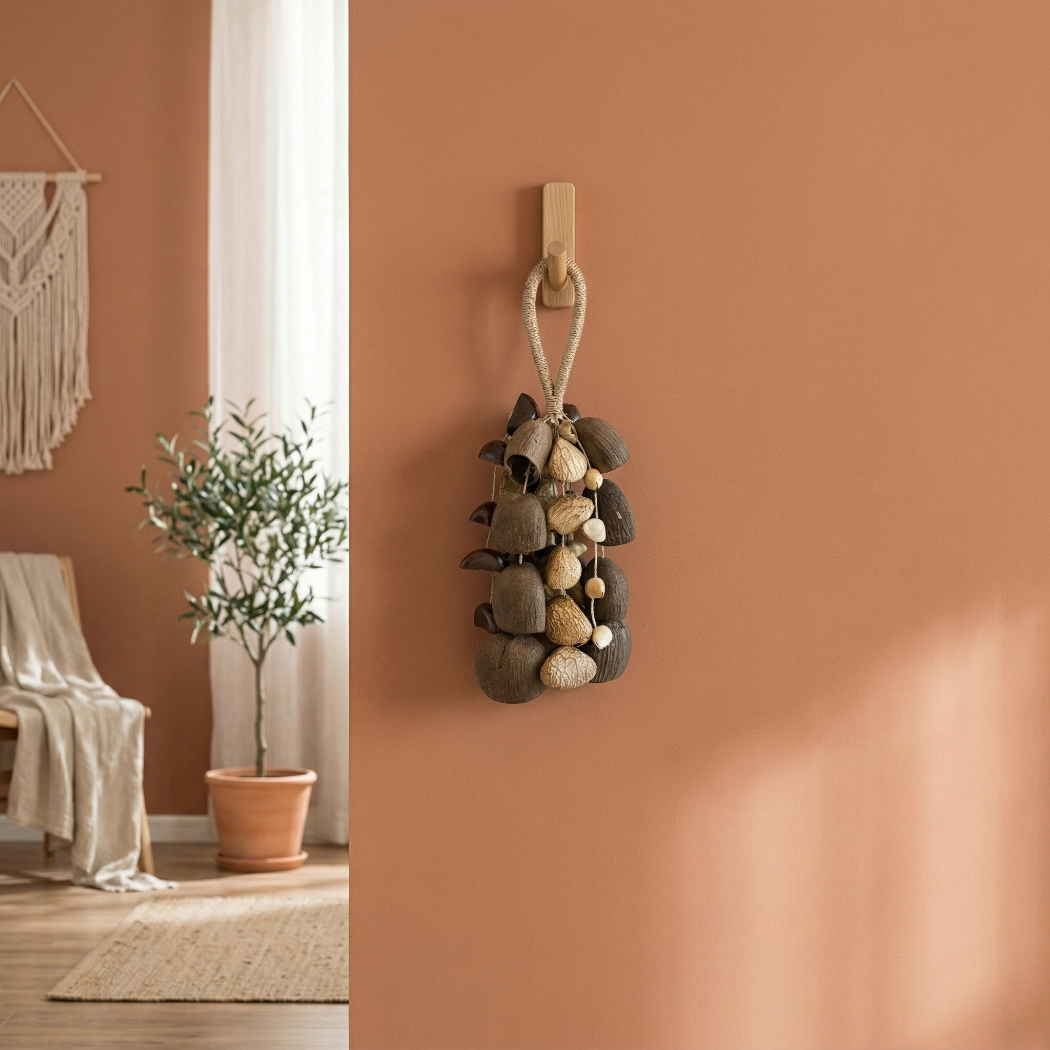 Natural Fruit Shell Hanging Bell Ornament
