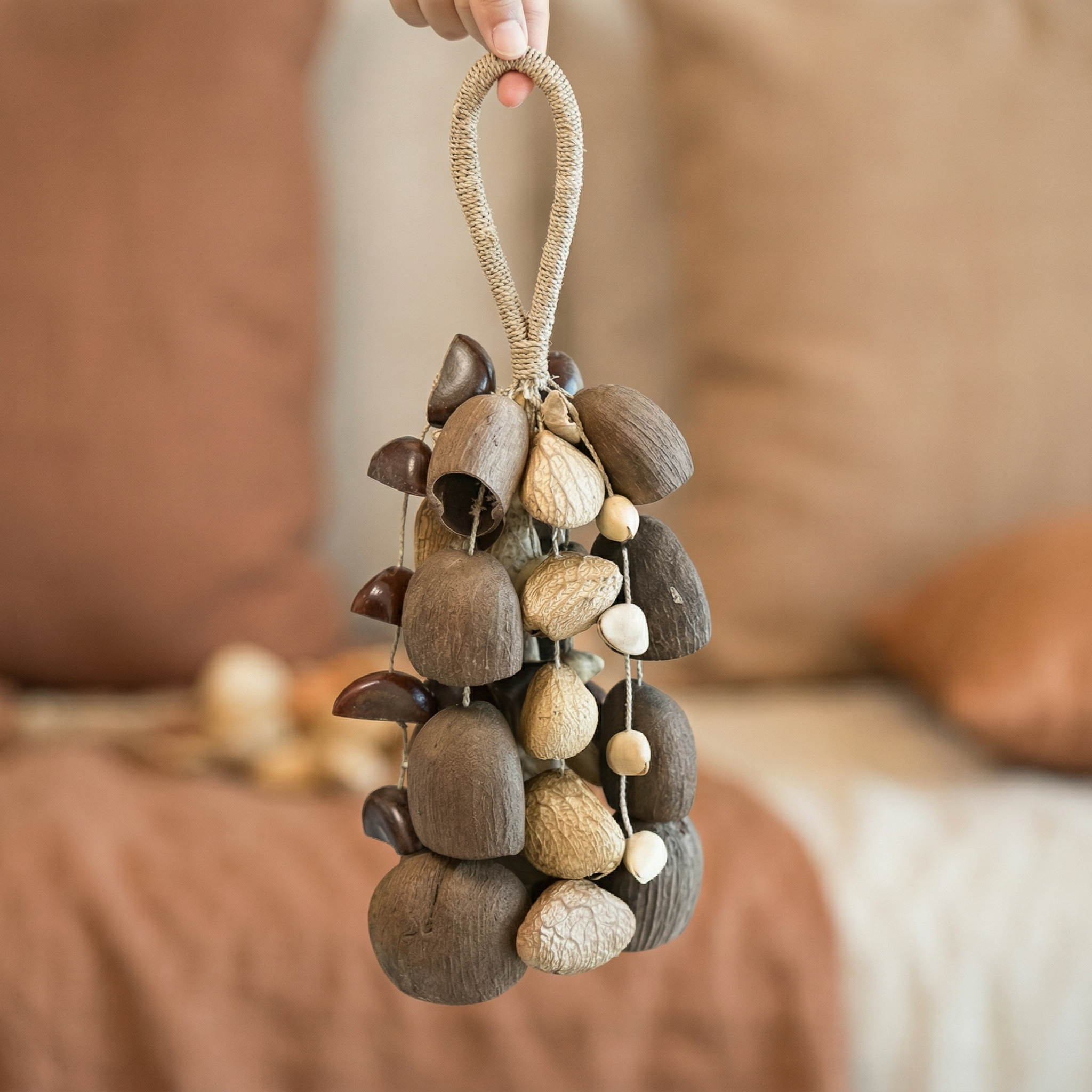 Natural Fruit Shell Hanging Bell Ornament