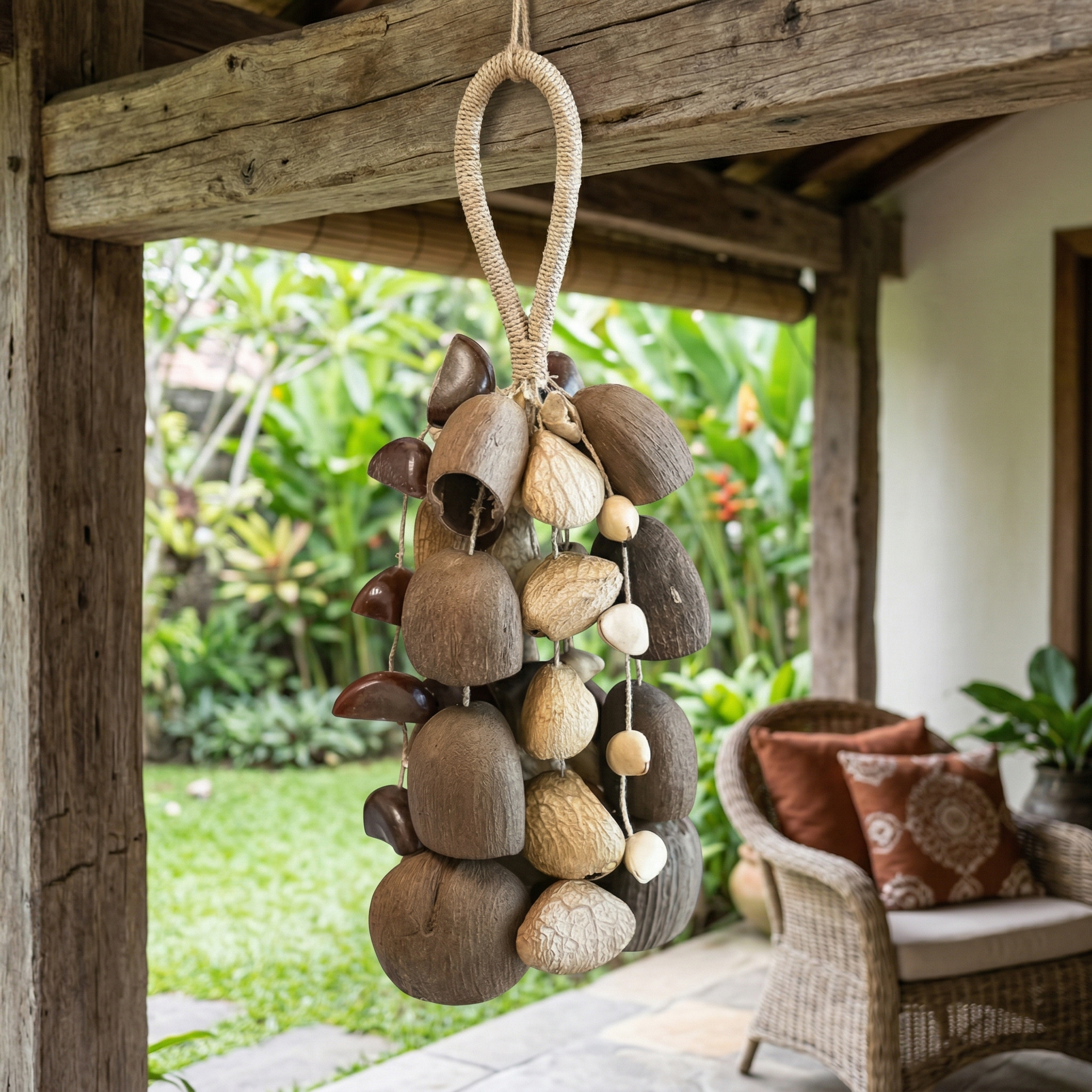 Natural Fruit Shell Hanging Bell Ornament