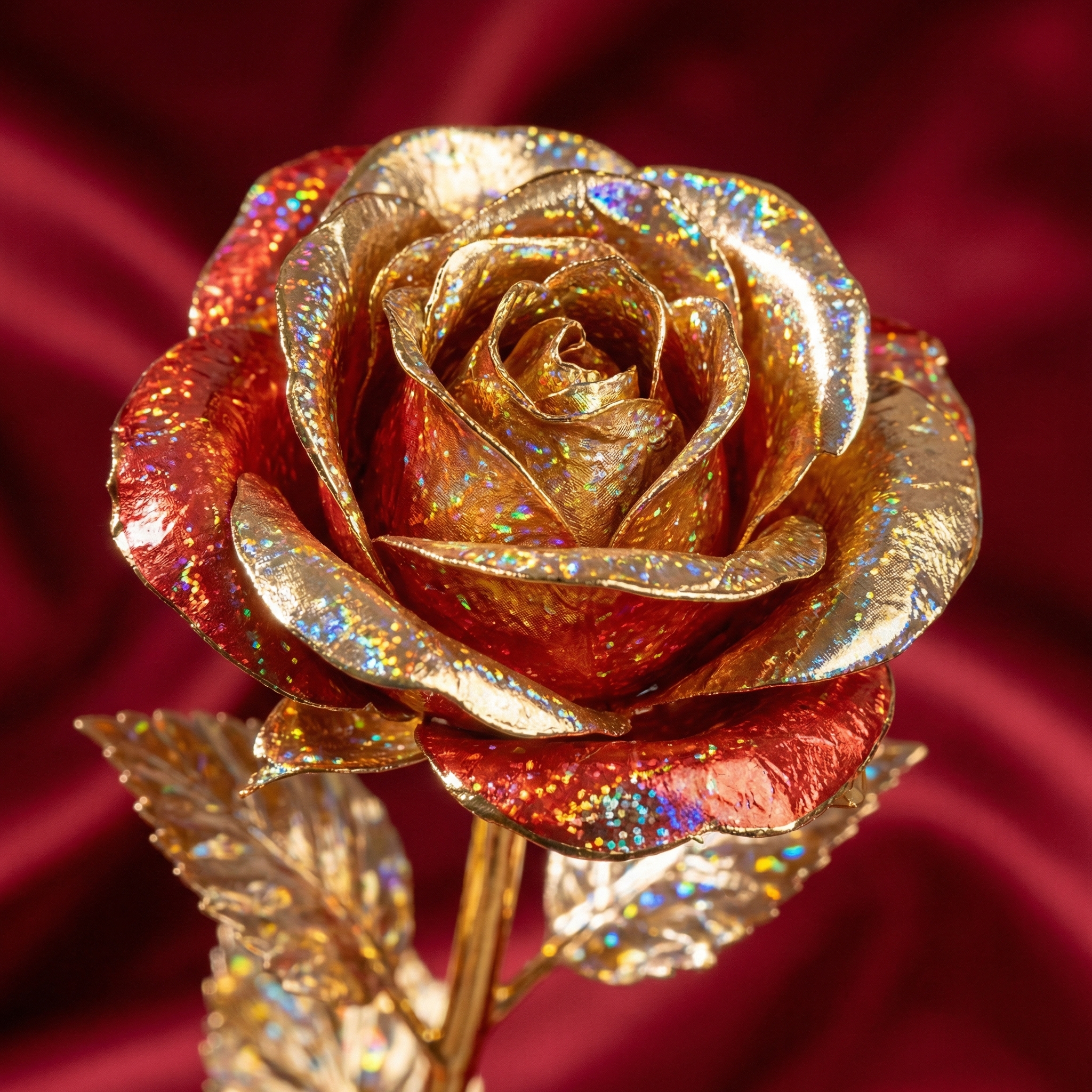 10 Stems Valentine's Day Metallic Shimmer Rose Bouquet