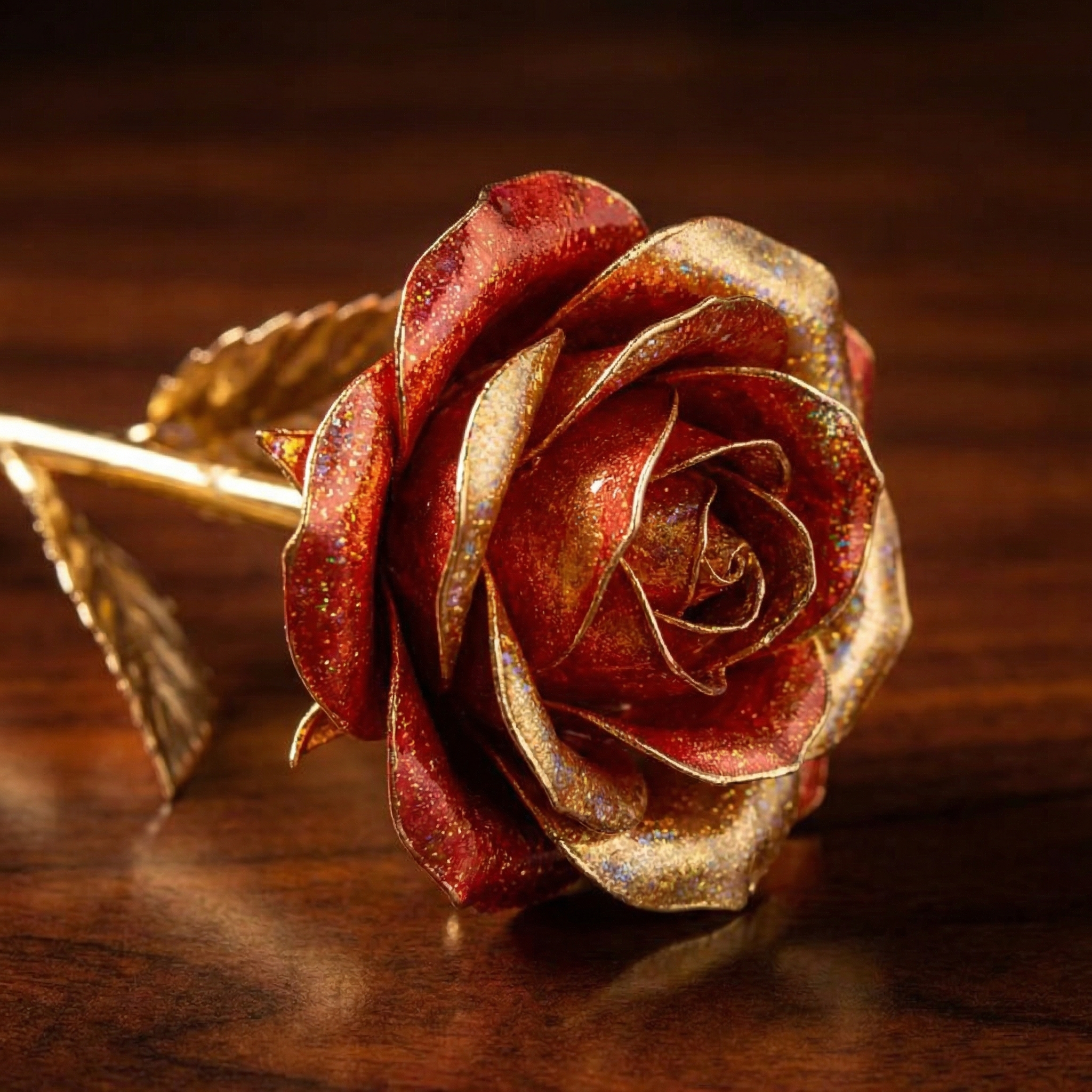 10 Stems Valentine's Day Metallic Shimmer Rose Bouquet