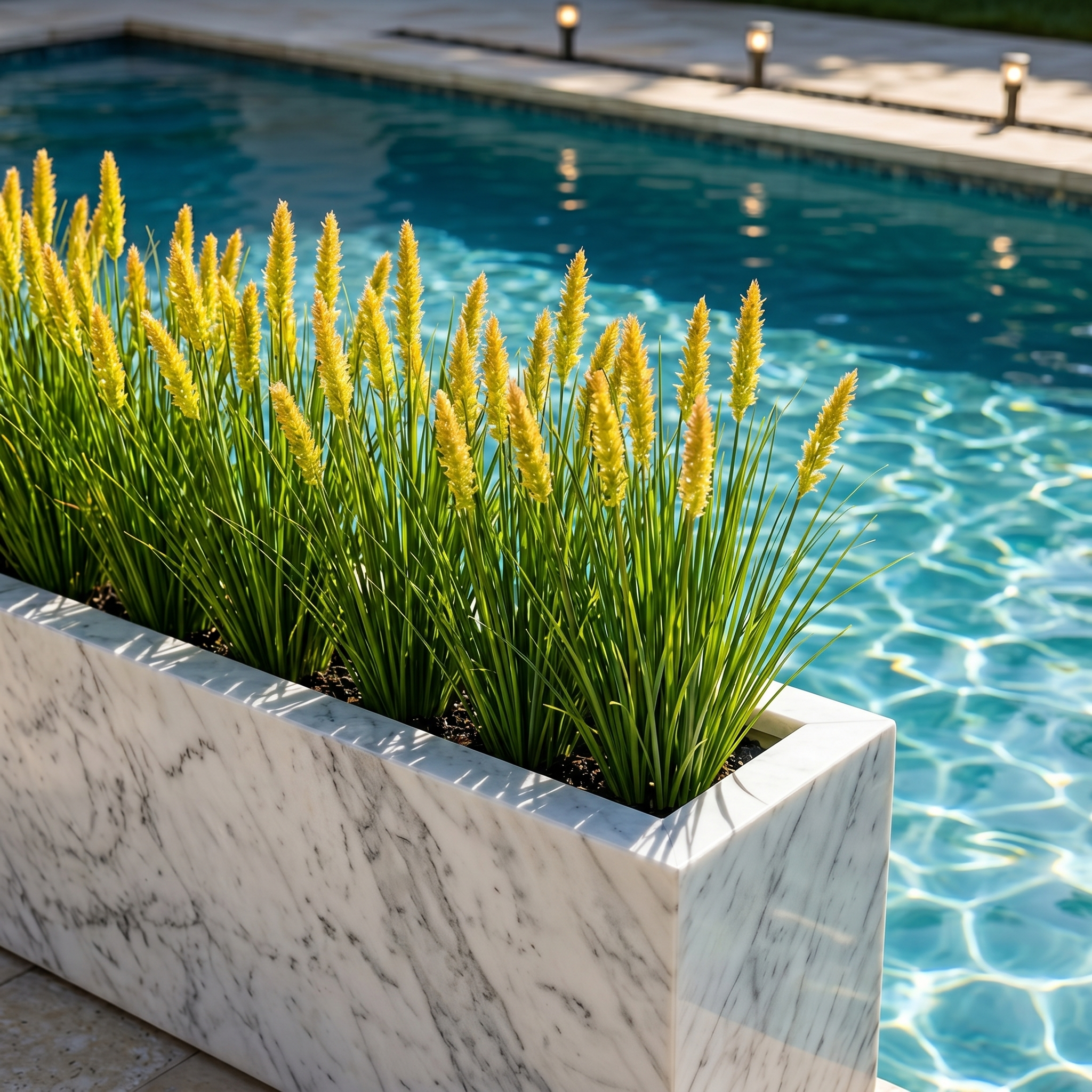 90cm Artificial Foxtail Grass in Planter – Realistic PVC Faux Outdoor Accent Plant