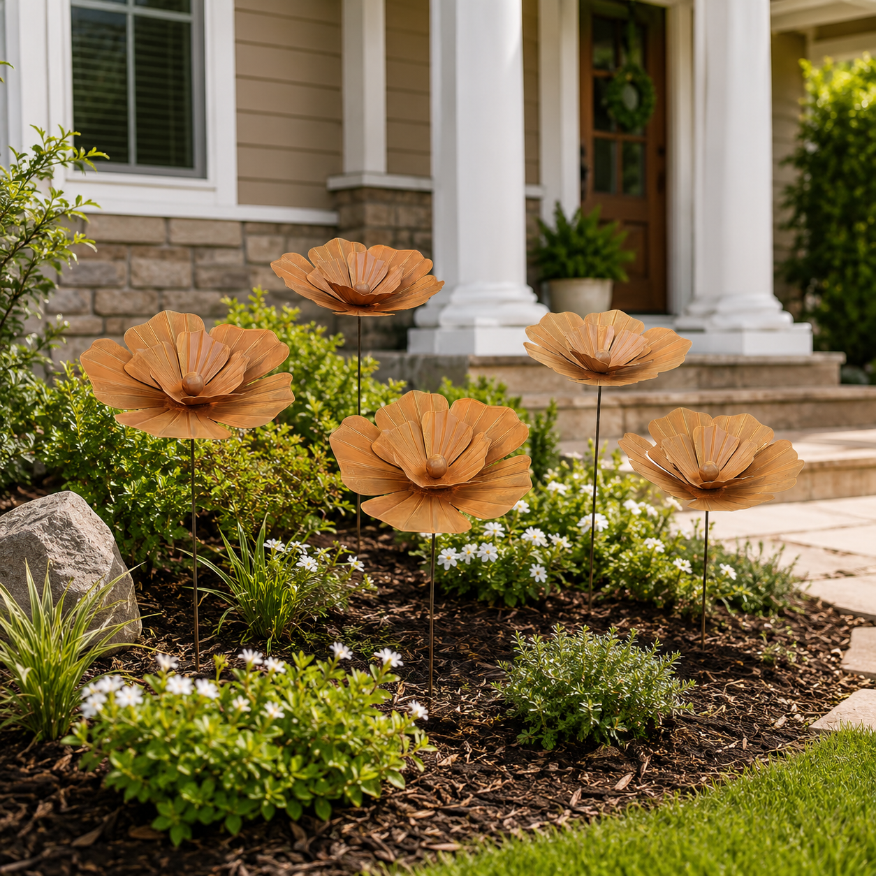 Rustic Metal Flower Garden Stake