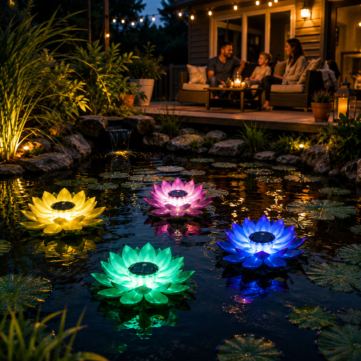 Solar Floating Lotus Pond Lights