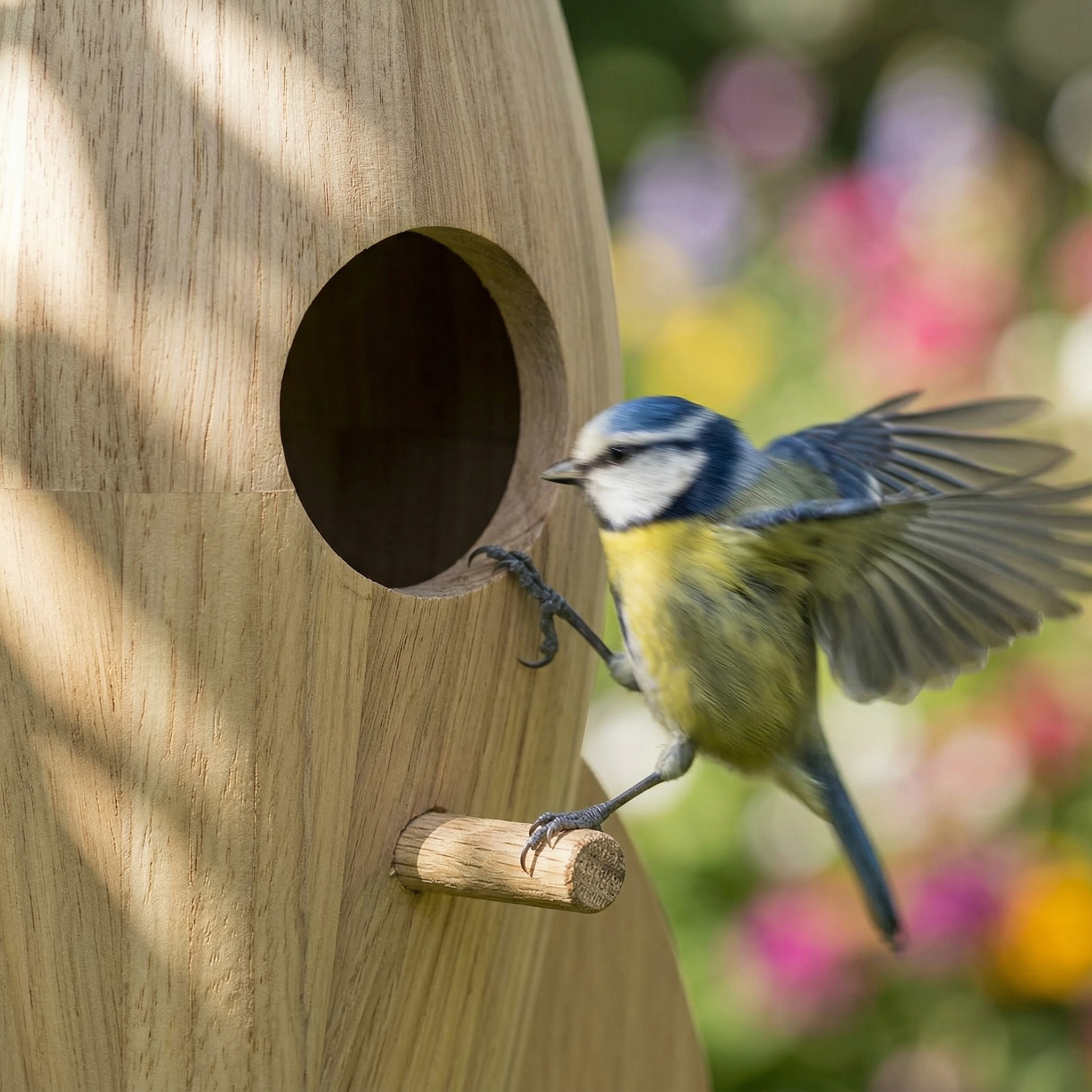 Rocket-Shaped Wooden Birdhouse for DIY Painting – Hanging Outdoor Garden Bird House Decor