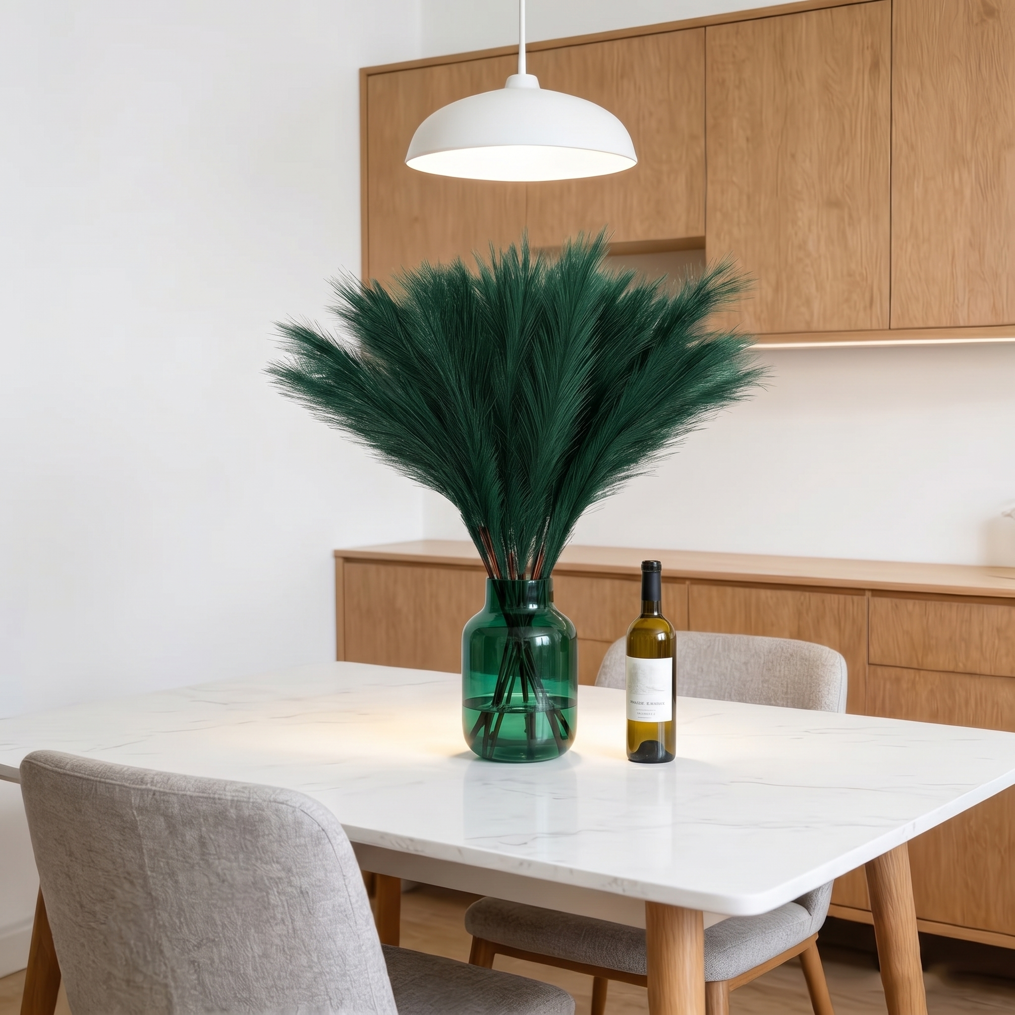 55cm Artificial Pampas Grass Stem – Faux Fluffy Reed Spray for Vase Decor