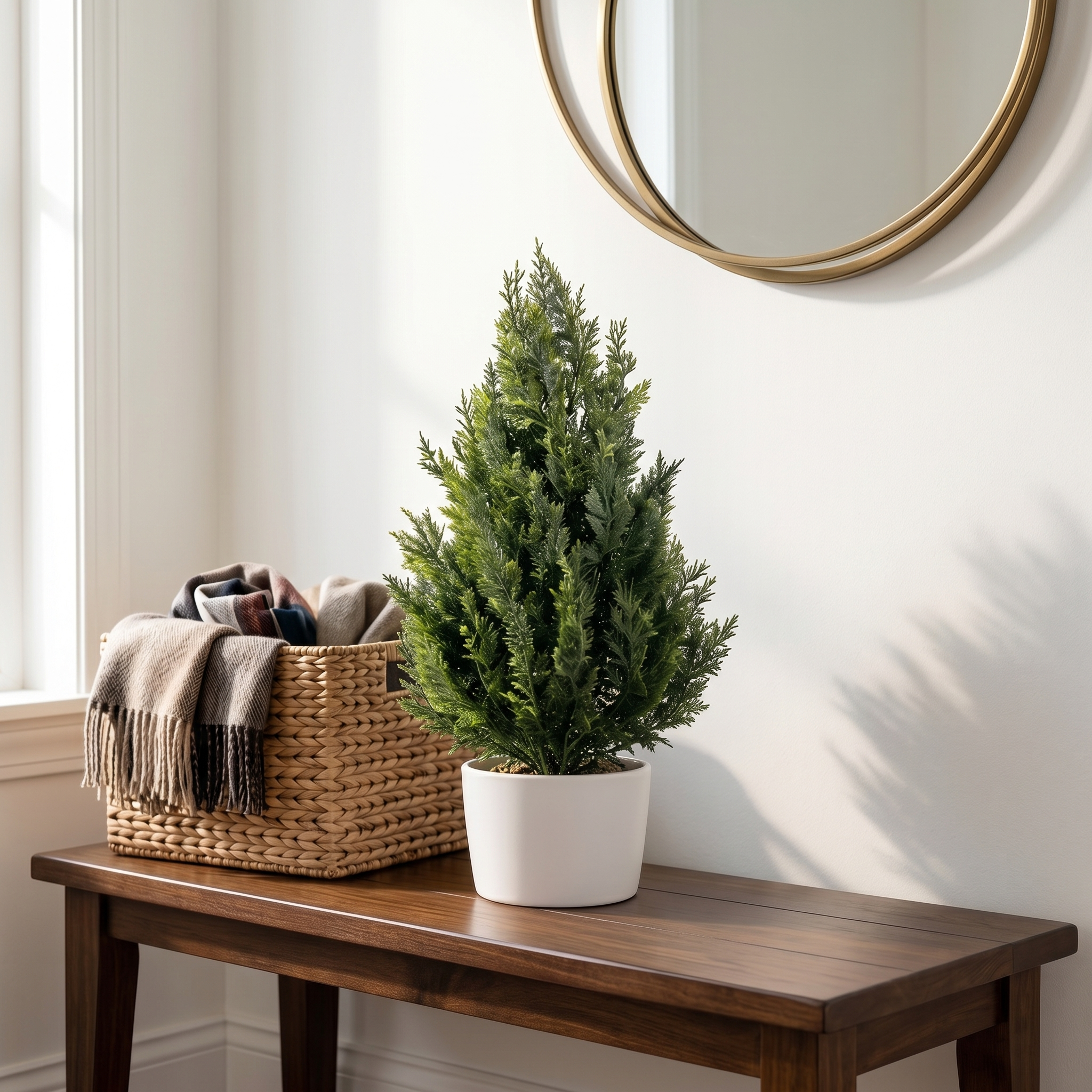 45cm Faux Cedar Topiary Plant for Home Decor