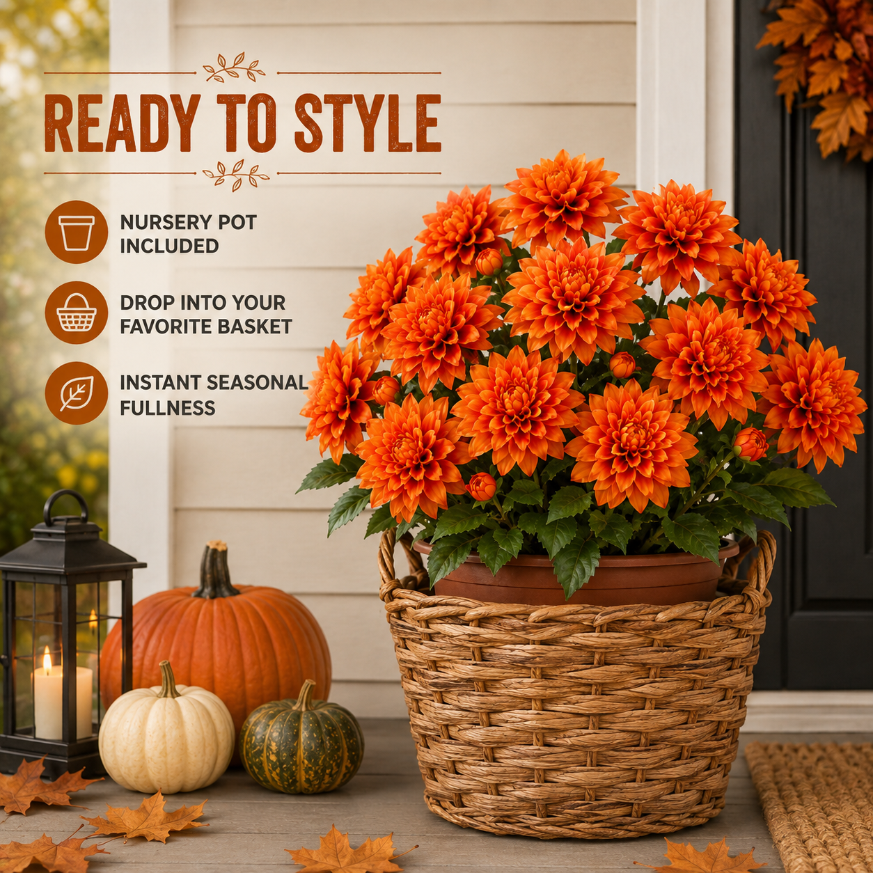 Vibrant Faux Dahlia Pot Filler