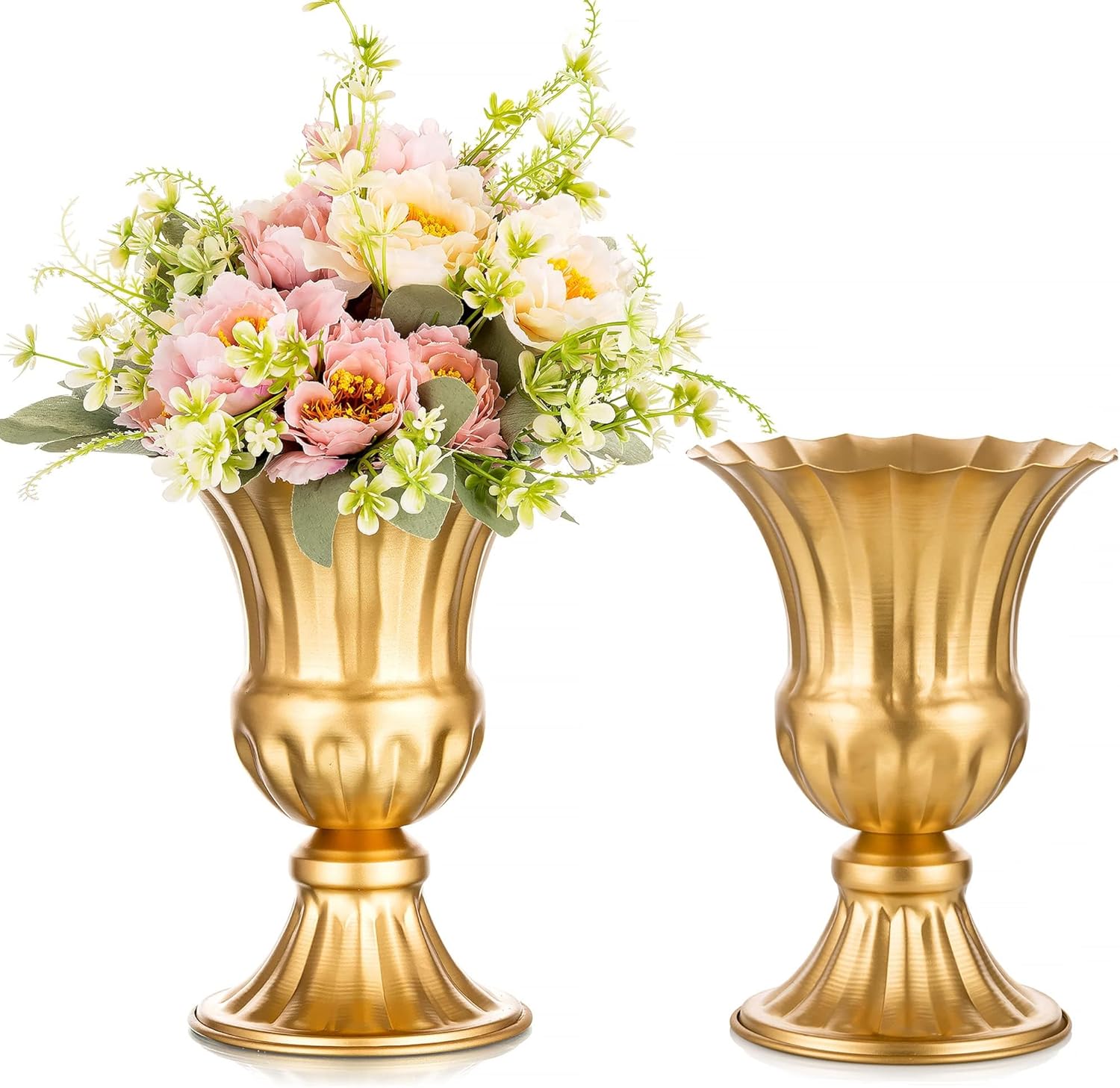 9" Rustic Metal Urn Vase