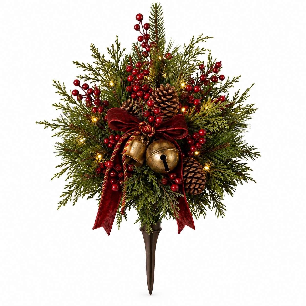 Lighted Christmas Porch Pot Filler