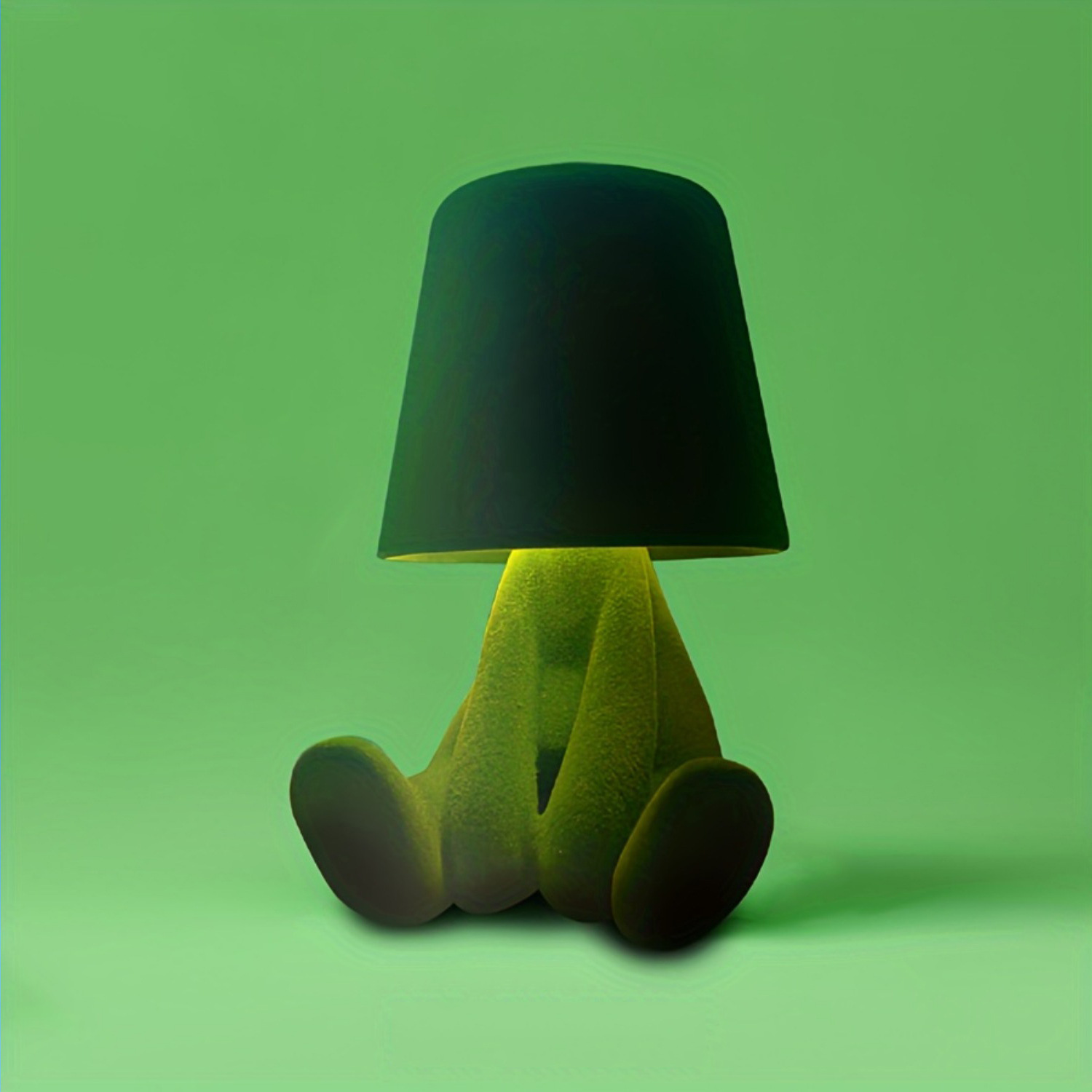 Cute Character Table Lamp with Soft Flocked Fabric Finish, 3 Color Modes, USB Powered Night Light