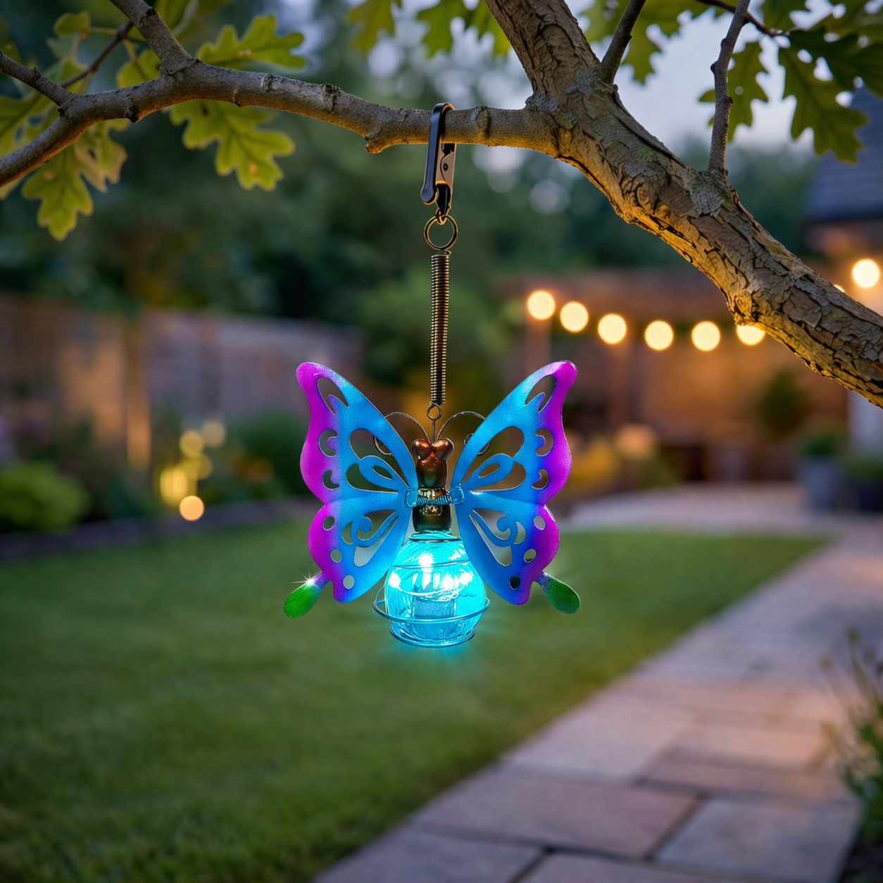 Solar Hummingbird Hanging Light – Waterproof LED Metal Garden Lantern for Porch, Patio & Backyard