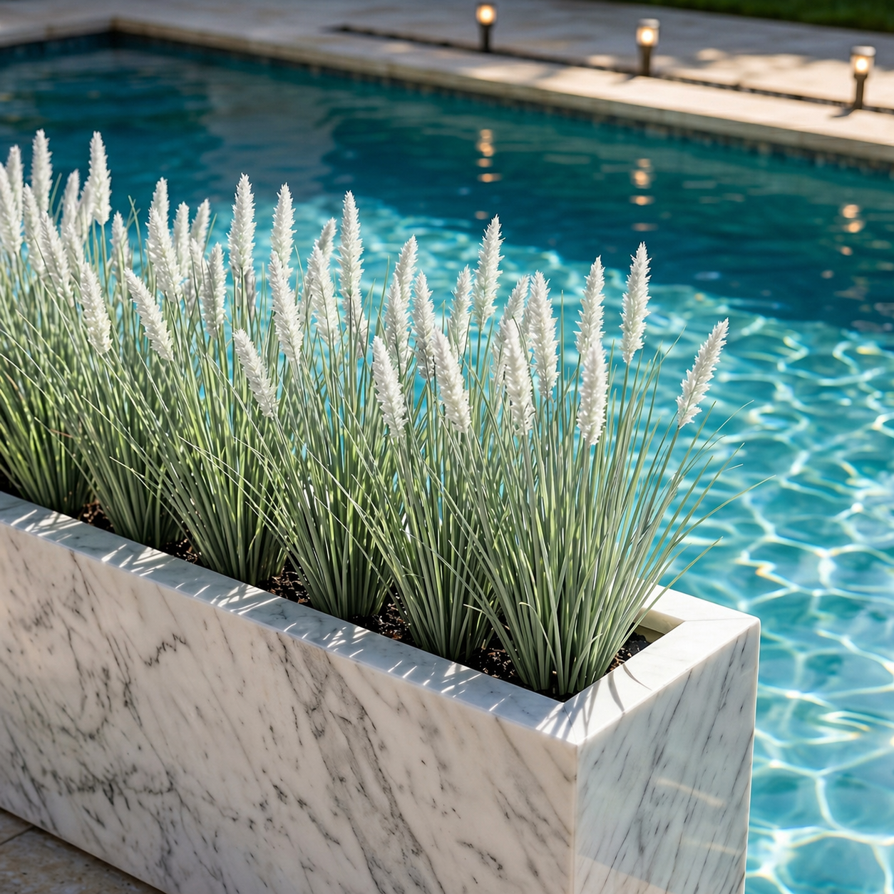 1 PC 5 Foxtail Grass  90cm Artificial Foxtail Grass in Planter – Realistic PVC Faux Outdoor Accent Plant