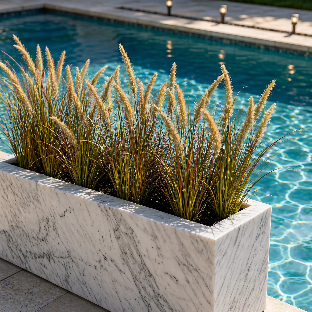 1 PC 5 Foxtail Grass  90cm Artificial Foxtail Grass in Planter – Realistic PVC Faux Outdoor Accent Plant
