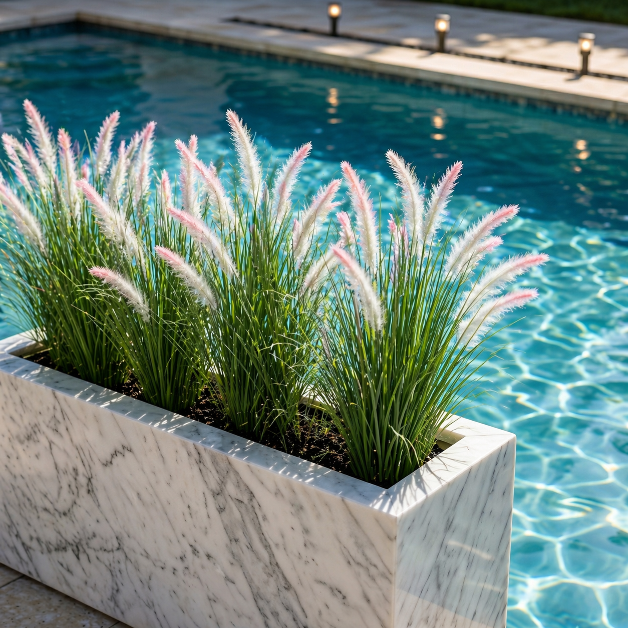1 PC 5 Foxtail Grass  90cm Artificial Foxtail Grass in Planter – Realistic PVC Faux Outdoor Accent Plant