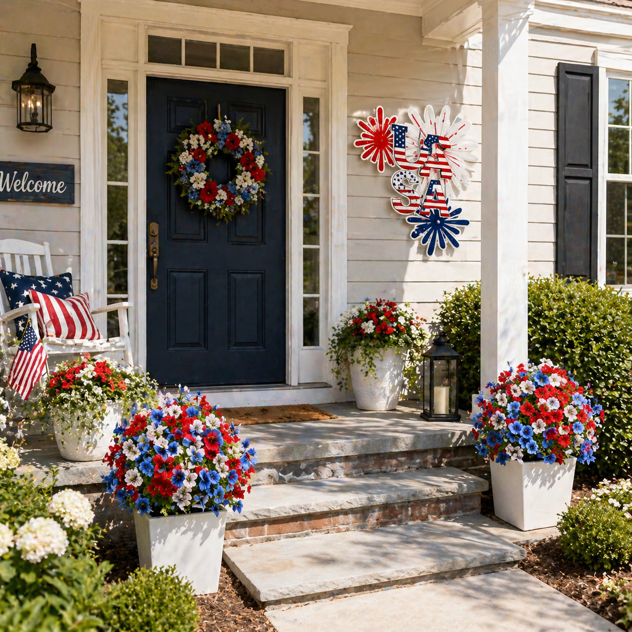 Patriotic Artificial Flower Arrangement