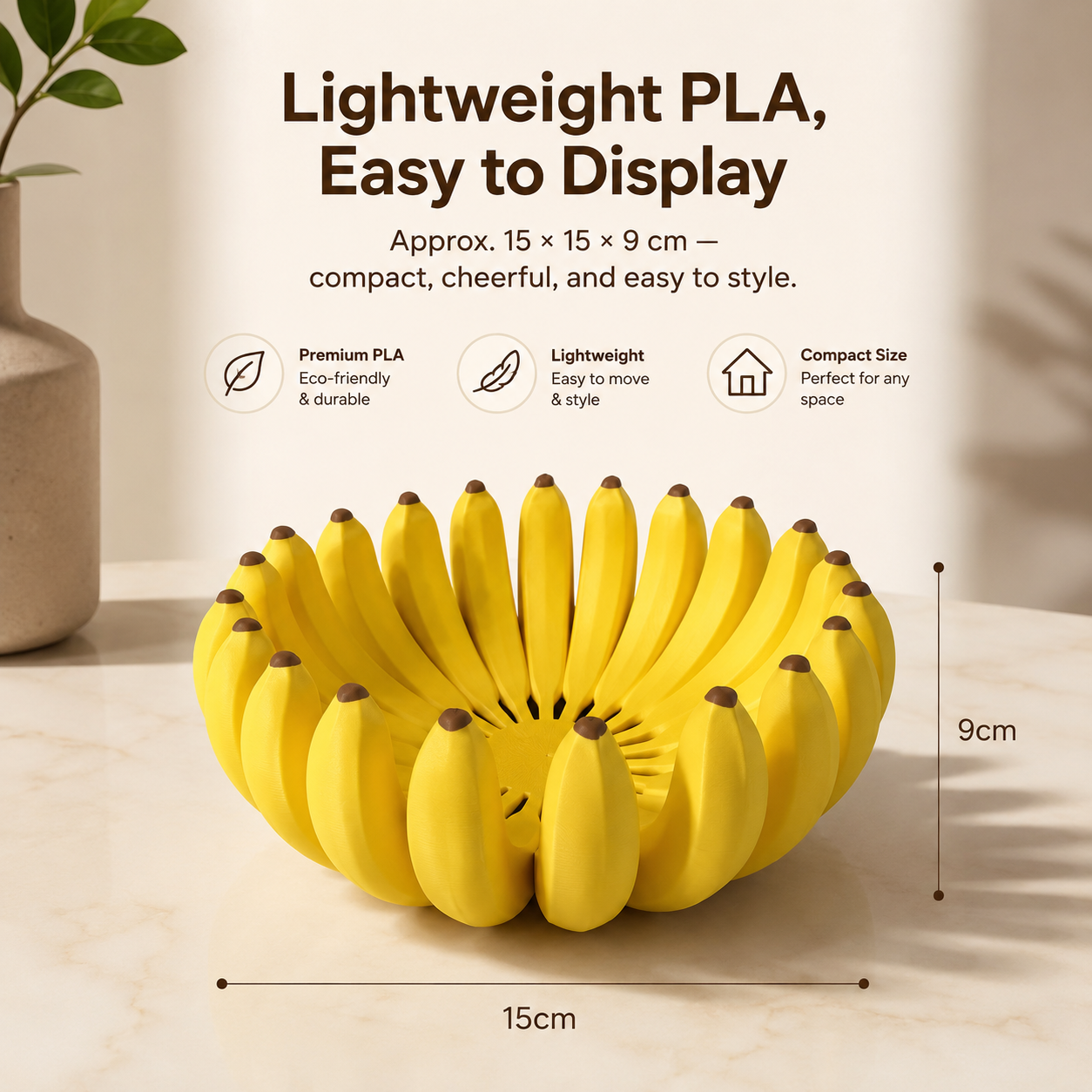 Creative Banana Fruit Bowl – 3D Printed Decorative Candy & Fruit Dish
