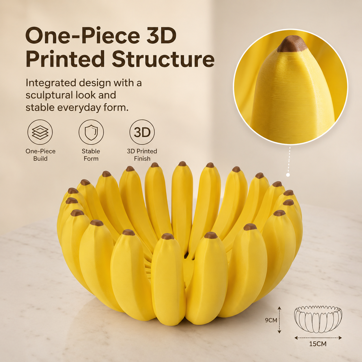 Creative Banana Fruit Bowl – 3D Printed Decorative Candy & Fruit Dish