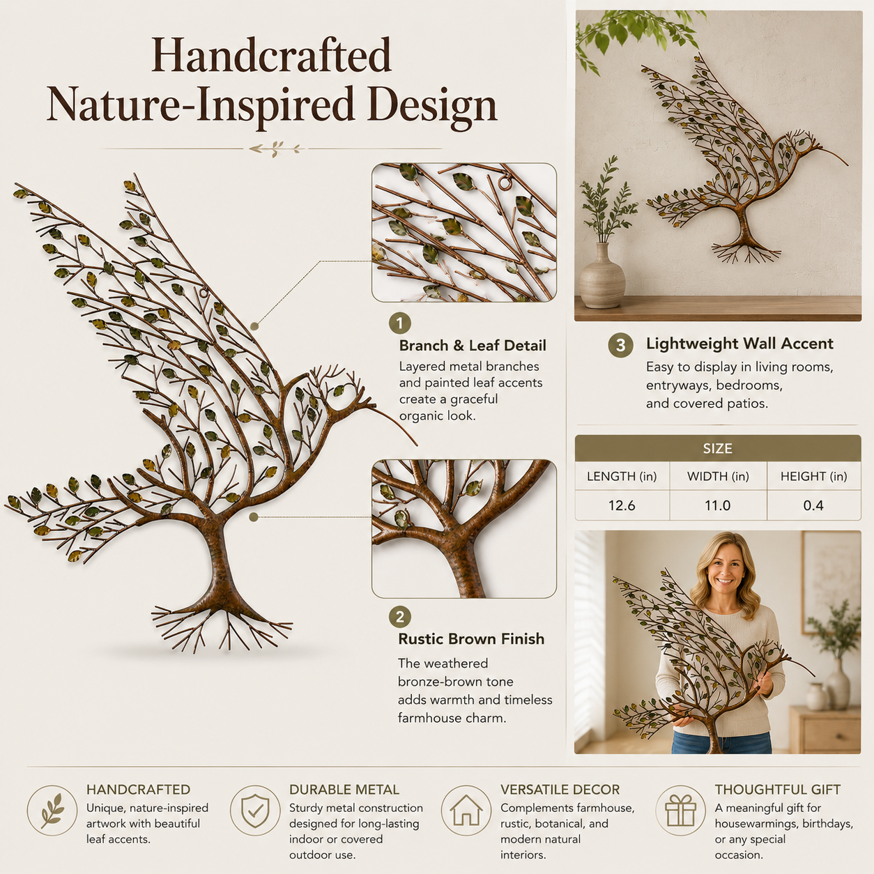 Rustic Metal Tree Wall Decor