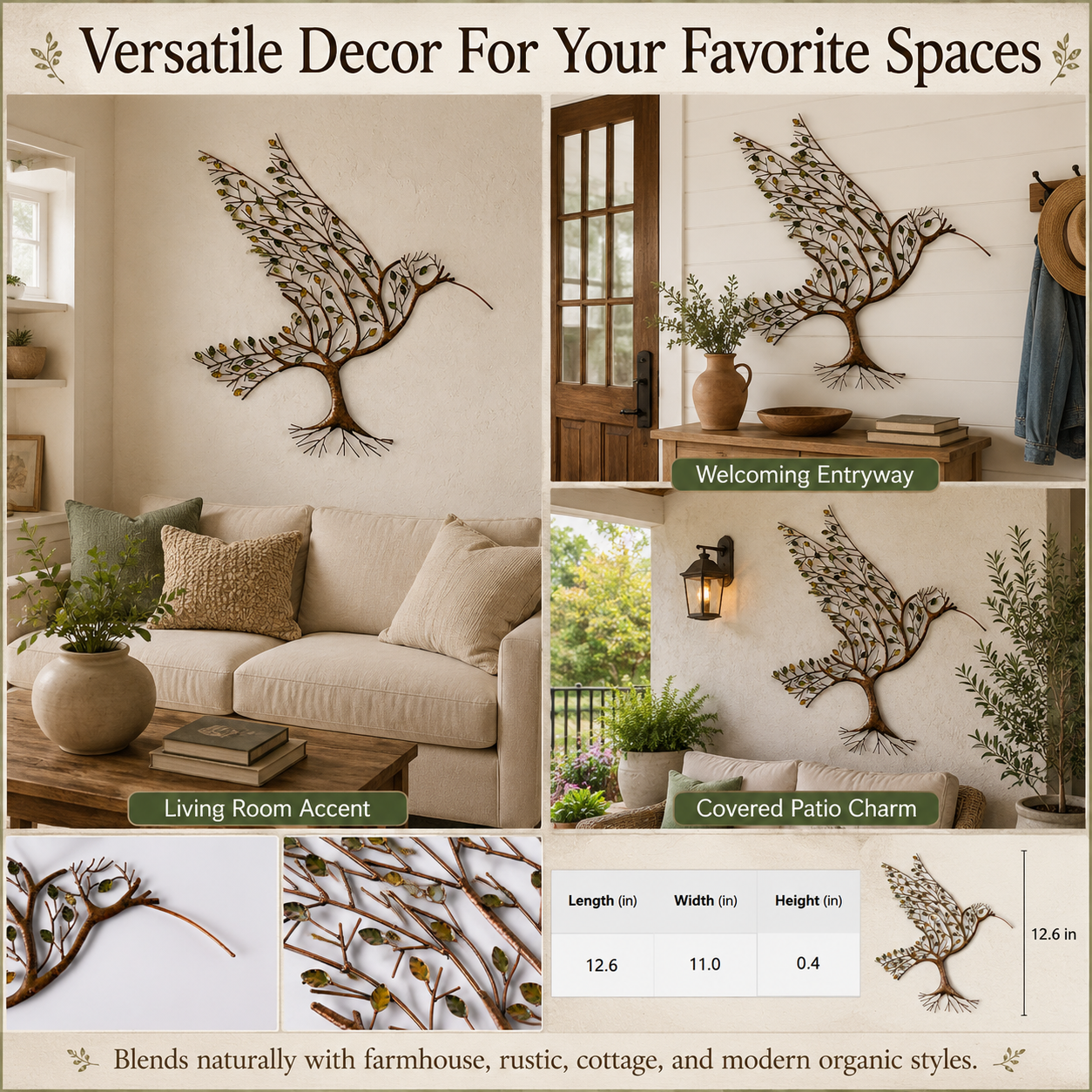 Rustic Metal Tree Wall Decor