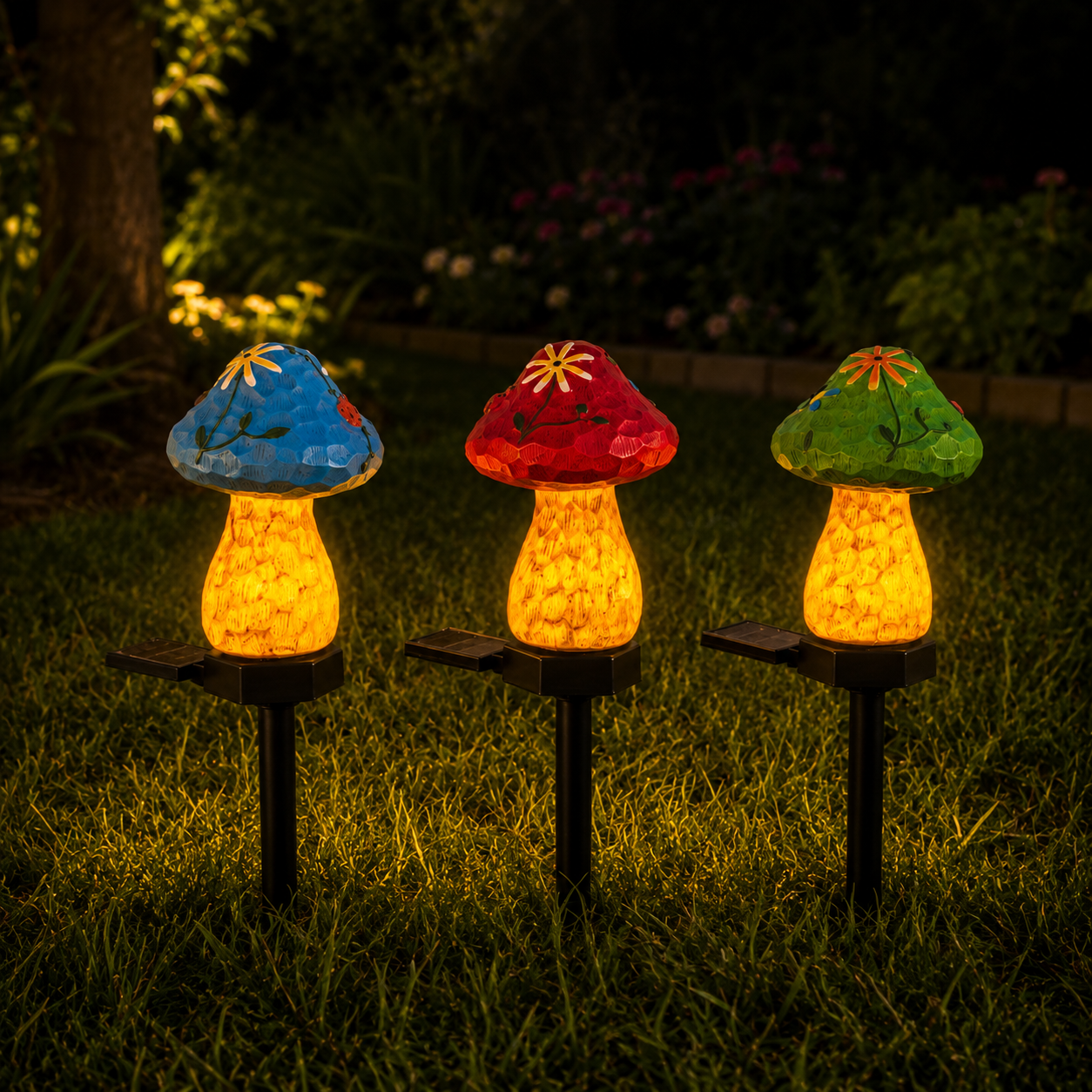 Solar Mushroom Garden Stake Lights