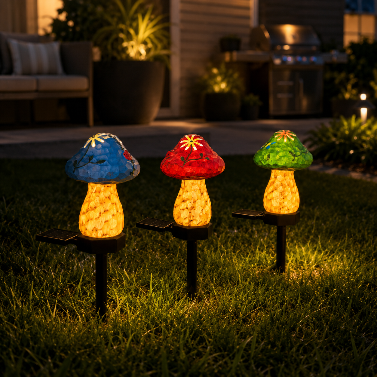 Solar Mushroom Garden Stake Lights
