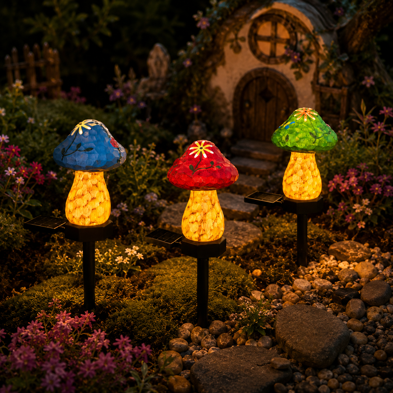 Solar Mushroom Garden Stake Lights