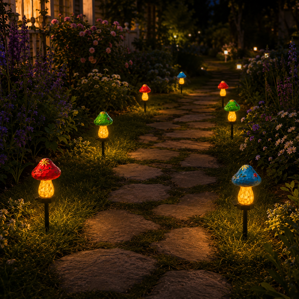 Solar Mushroom Garden Stake Lights