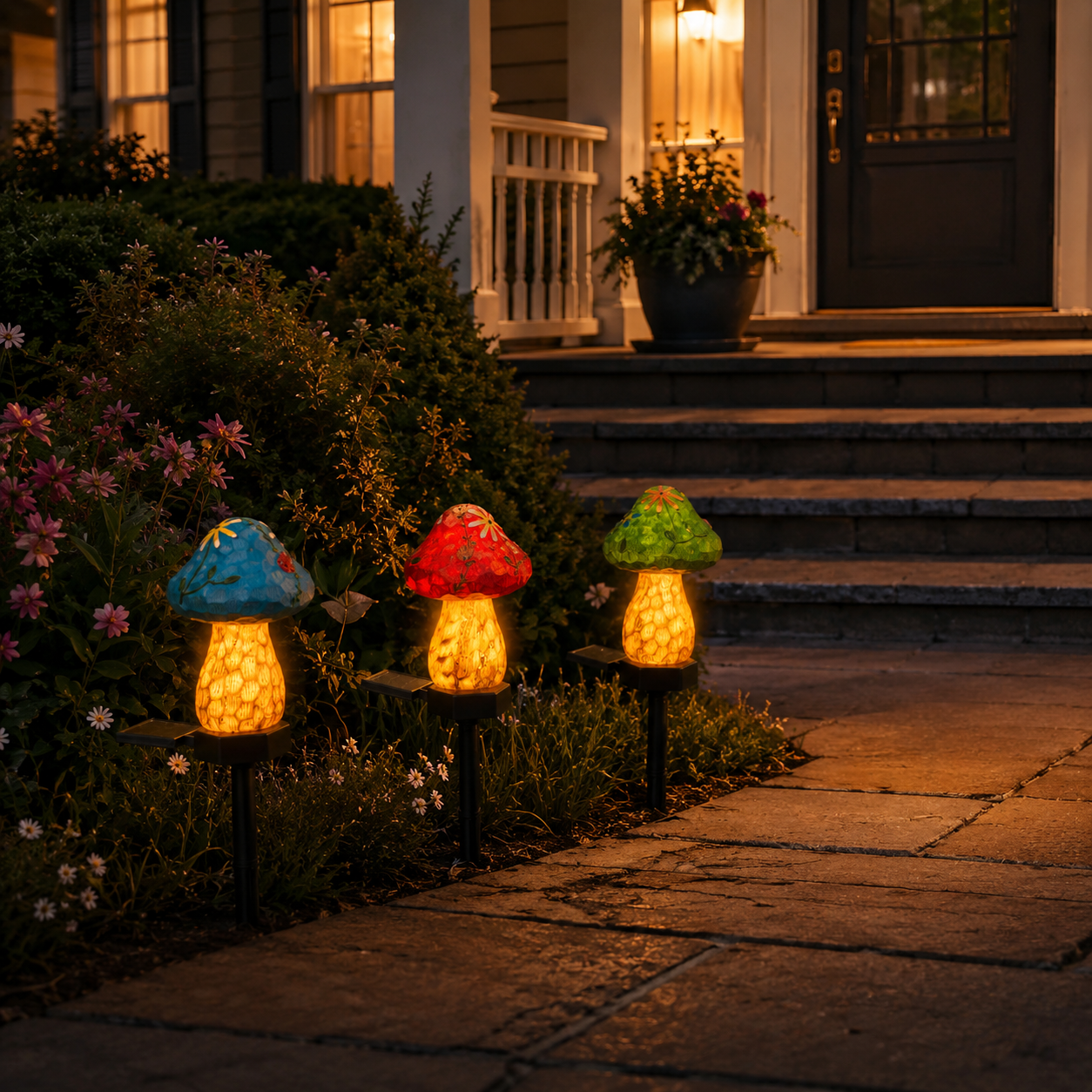 Solar Mushroom Garden Stake Lights