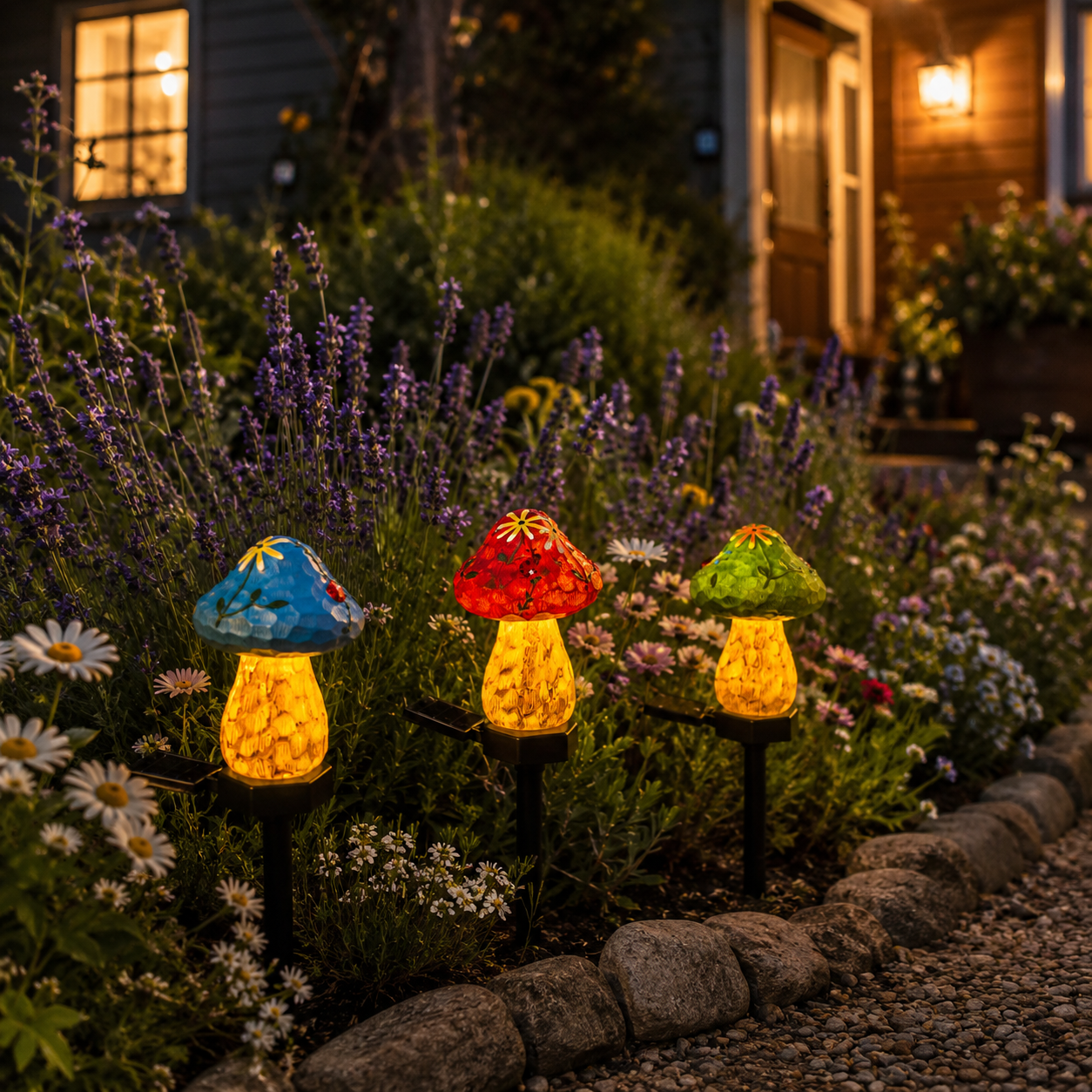 Solar Mushroom Garden Stake Lights