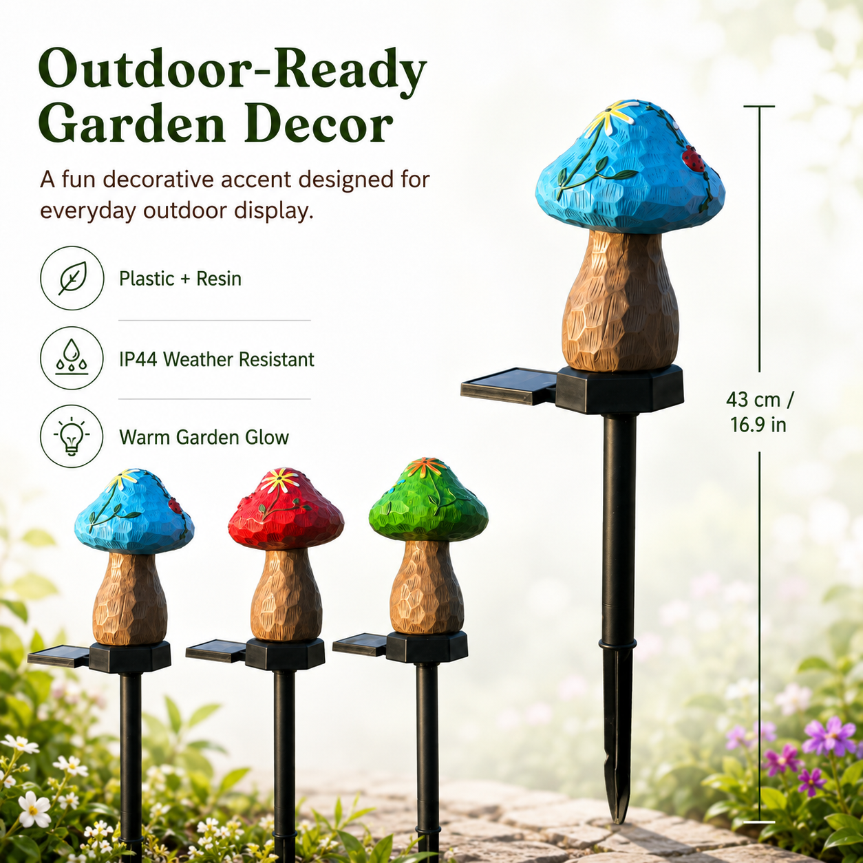 Solar Mushroom Garden Stake Lights