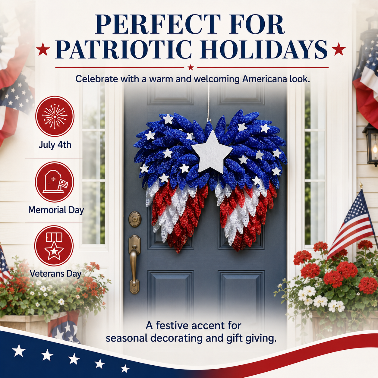 Patriotic Eagle Wing Door Hanging Decor