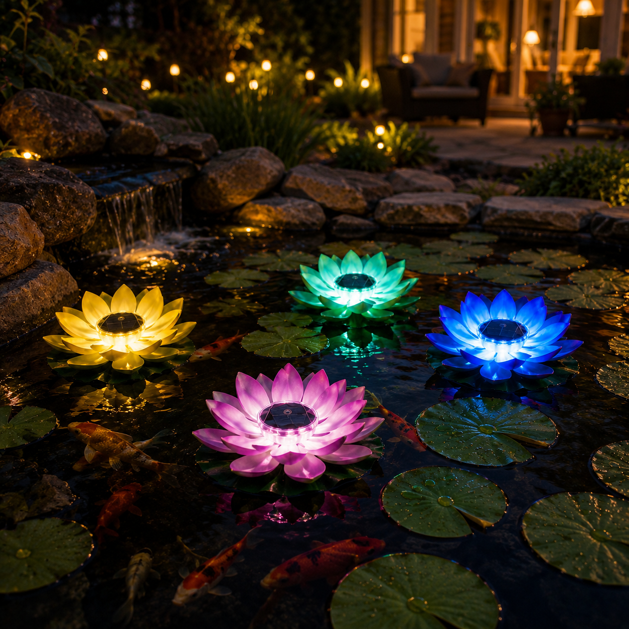 Solar Floating Lotus Pond Lights