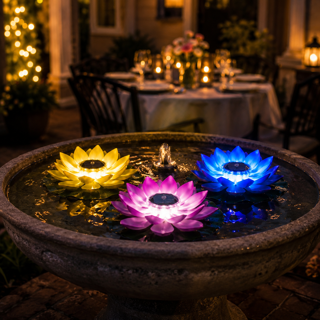 Solar Floating Lotus Pond Lights